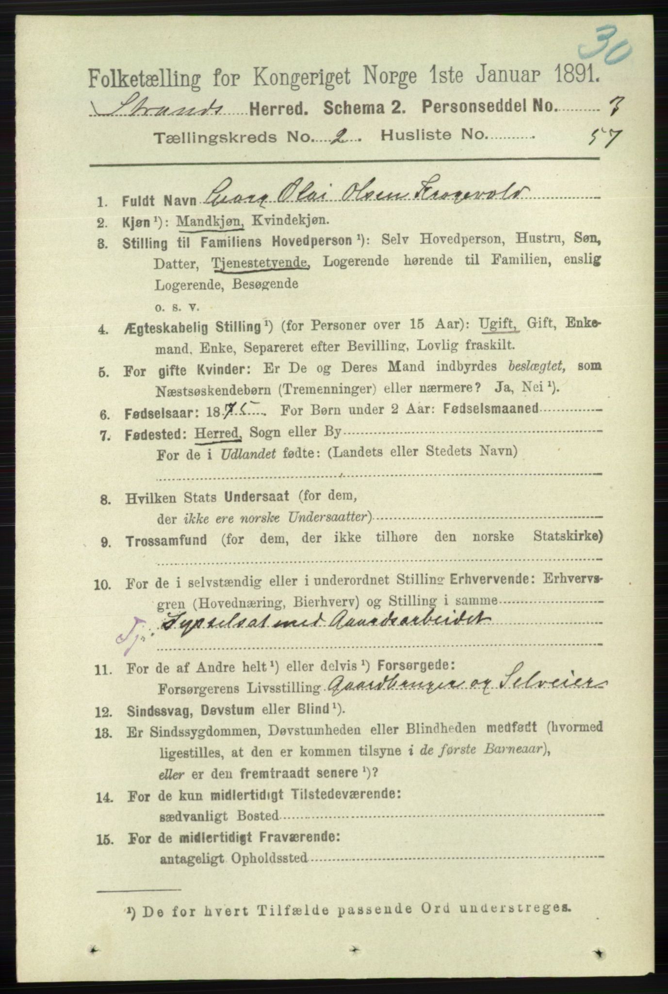 RA, 1891 census for 1130 Strand, 1891, p. 452