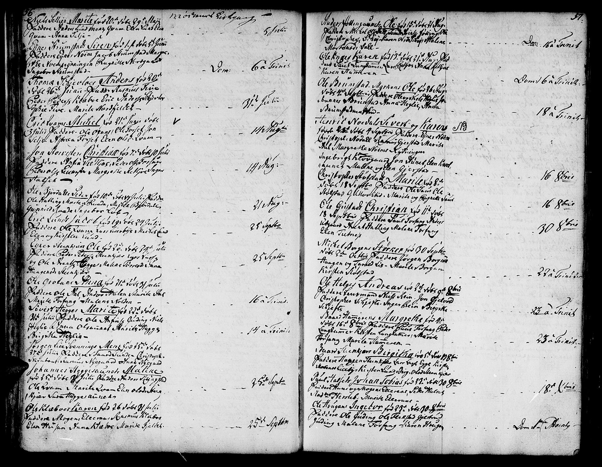 Ministerialprotokoller, klokkerbøker og fødselsregistre - Nord-Trøndelag, SAT/A-1458/746/L0440: Parish register (official) no. 746A02, 1760-1815, p. 56-57