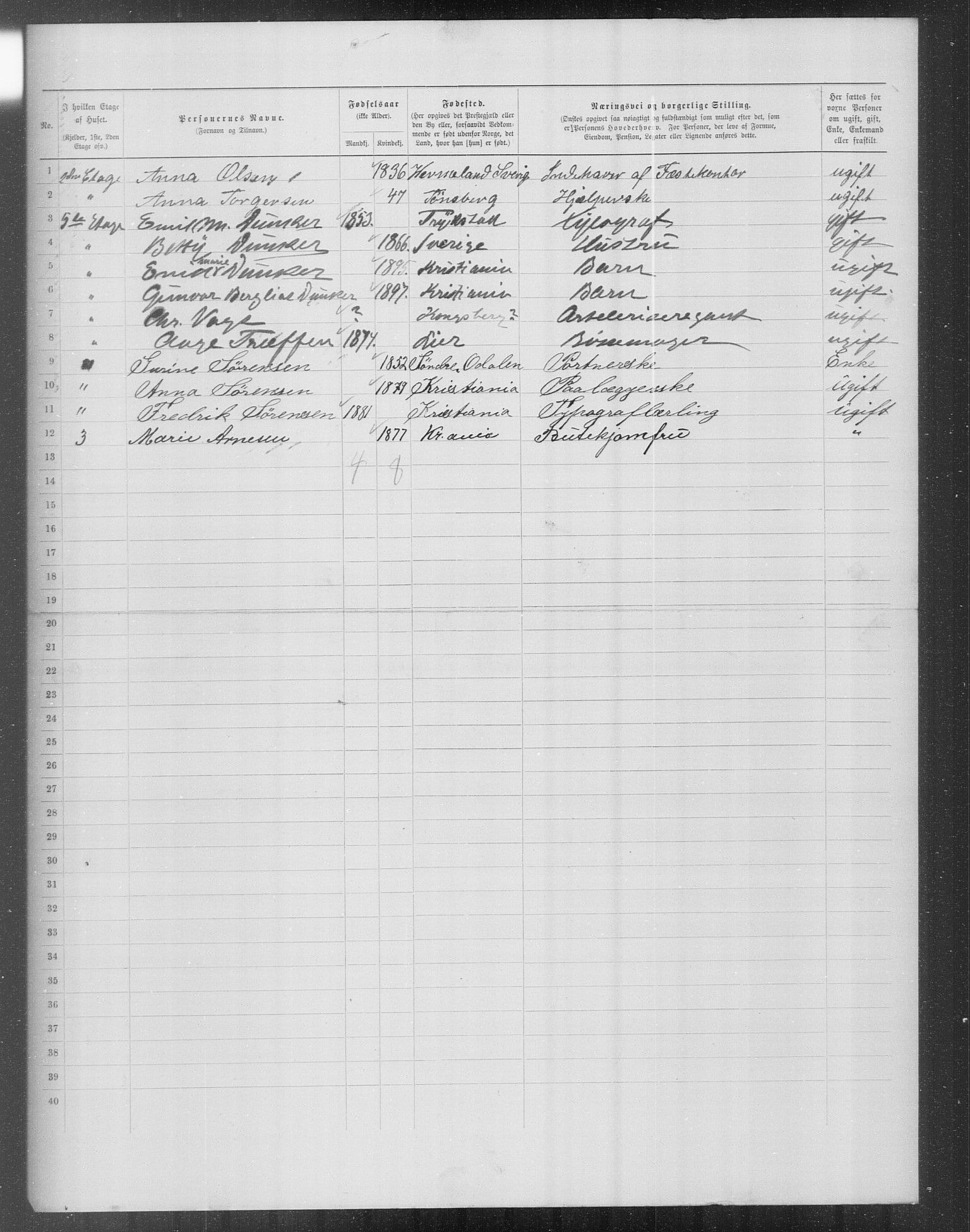 OBA, Municipal Census 1899 for Kristiania, 1899, p. 13466