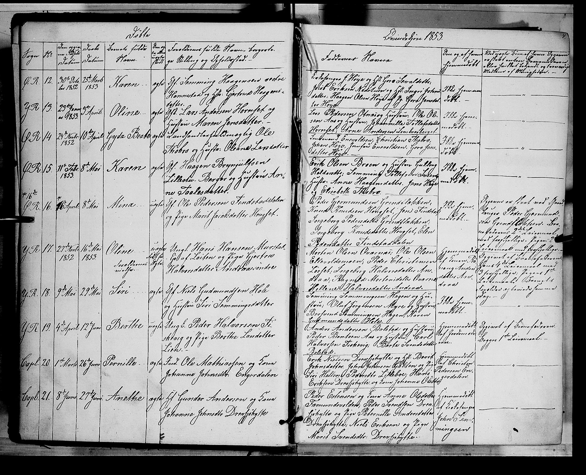 Rendalen prestekontor, AV/SAH-PREST-054/H/Ha/Haa/L0005: Parish register (official) no. 5, 1853-1866, p. 4