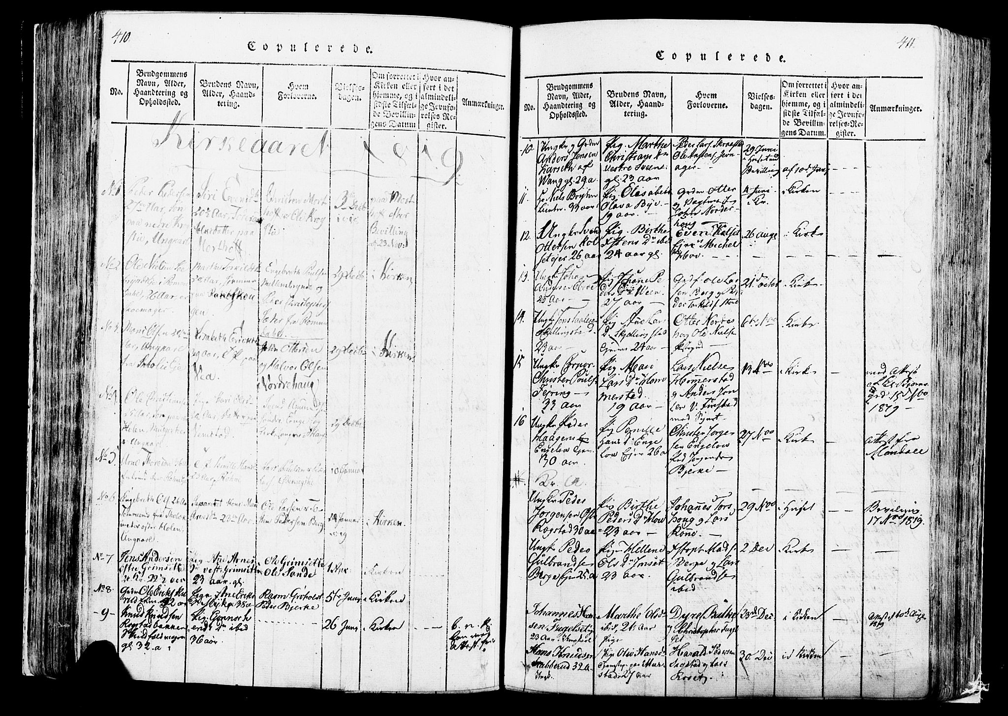 Løten prestekontor, SAH/PREST-022/K/Ka/L0005: Parish register (official) no. 5, 1814-1832, p. 410-411