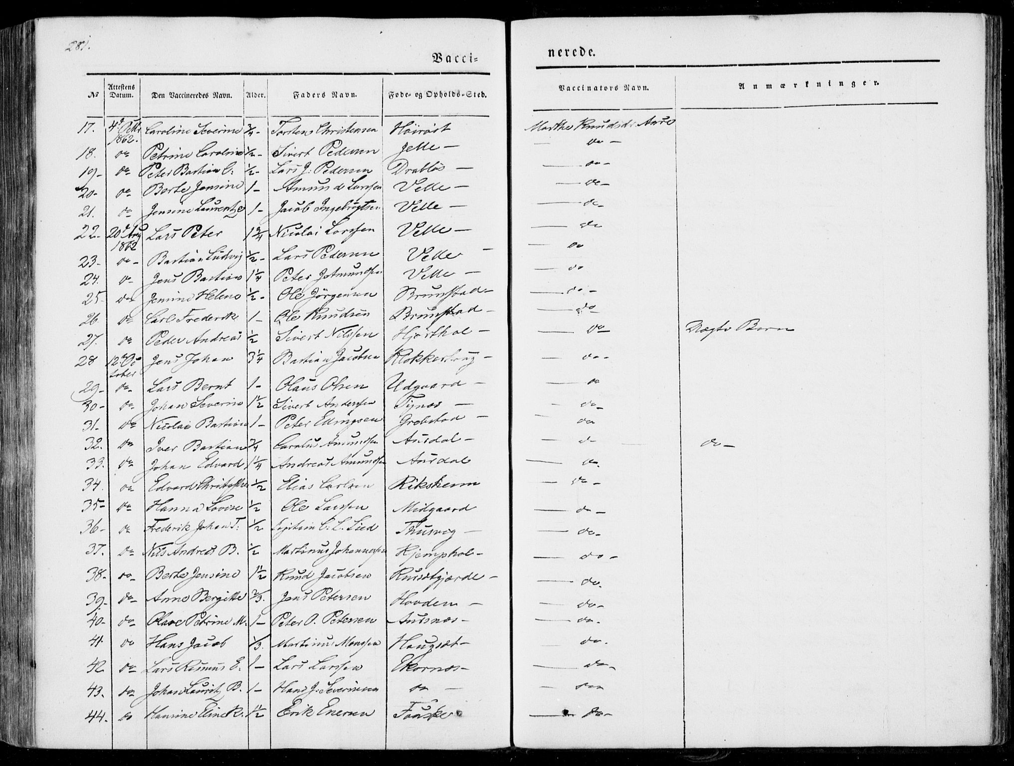 Ministerialprotokoller, klokkerbøker og fødselsregistre - Møre og Romsdal, AV/SAT-A-1454/522/L0313: Parish register (official) no. 522A08, 1852-1862, p. 281