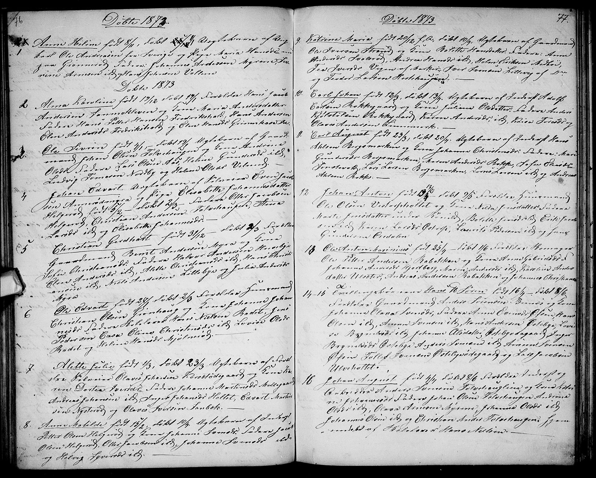 Berg prestekontor Kirkebøker, AV/SAO-A-10902/G/Gc/L0002: Parish register (copy) no. III 2, 1856-1887, p. 76-77