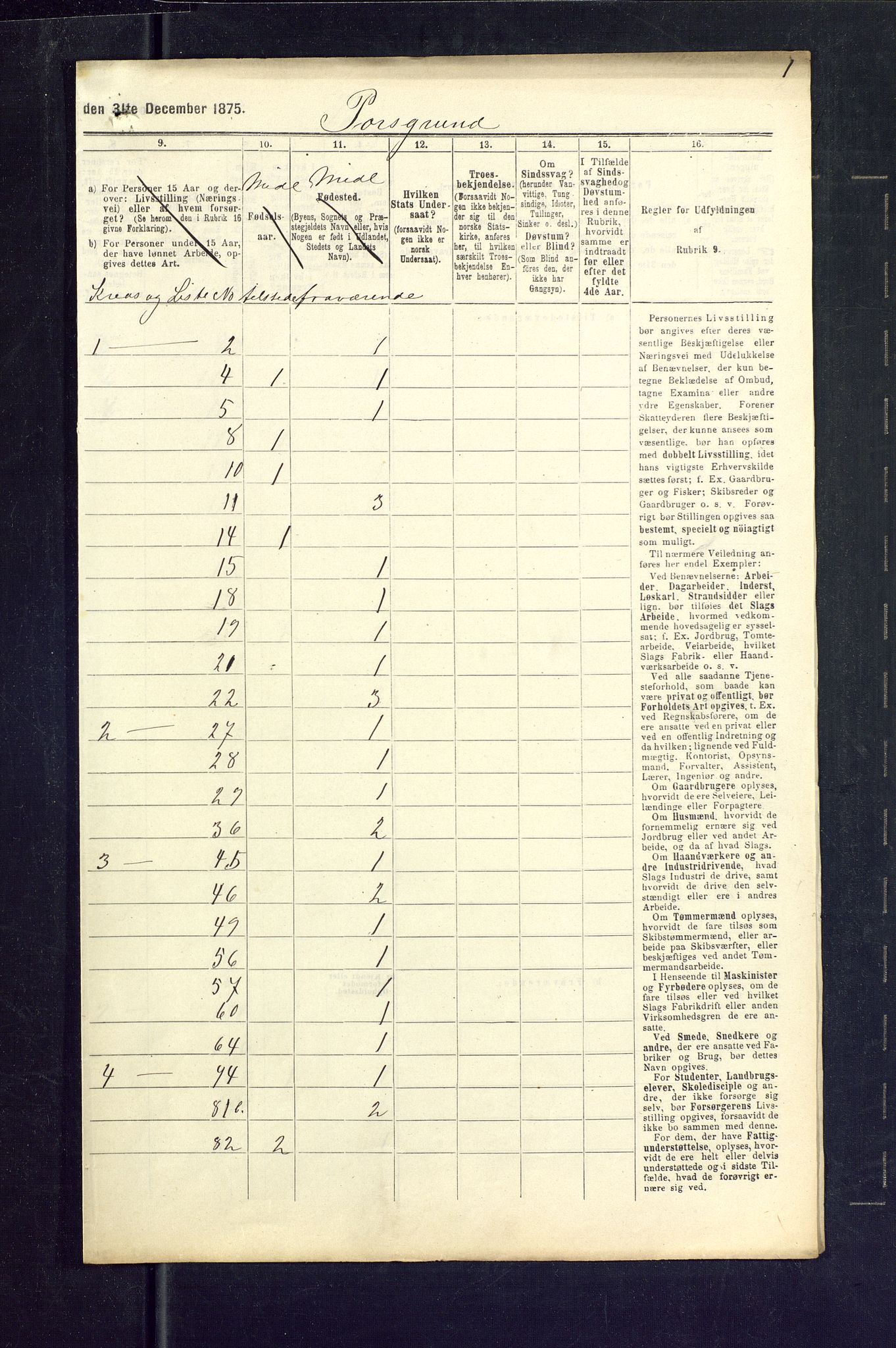 SAKO, 1875 census for 0805P Porsgrunn, 1875, p. 24