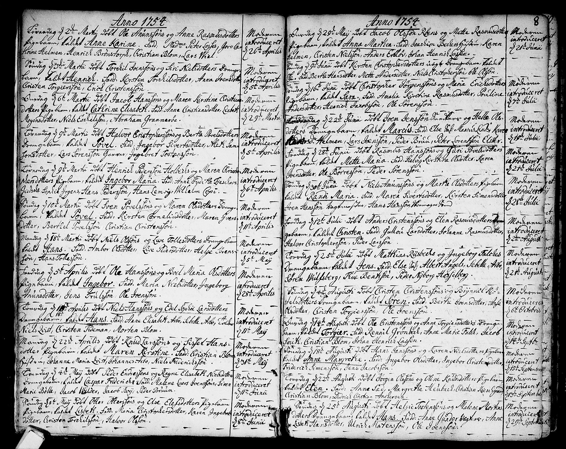 Strømsø kirkebøker, AV/SAKO-A-246/F/Fa/L0009: Parish register (official) no. I 9, 1752-1791, p. 8