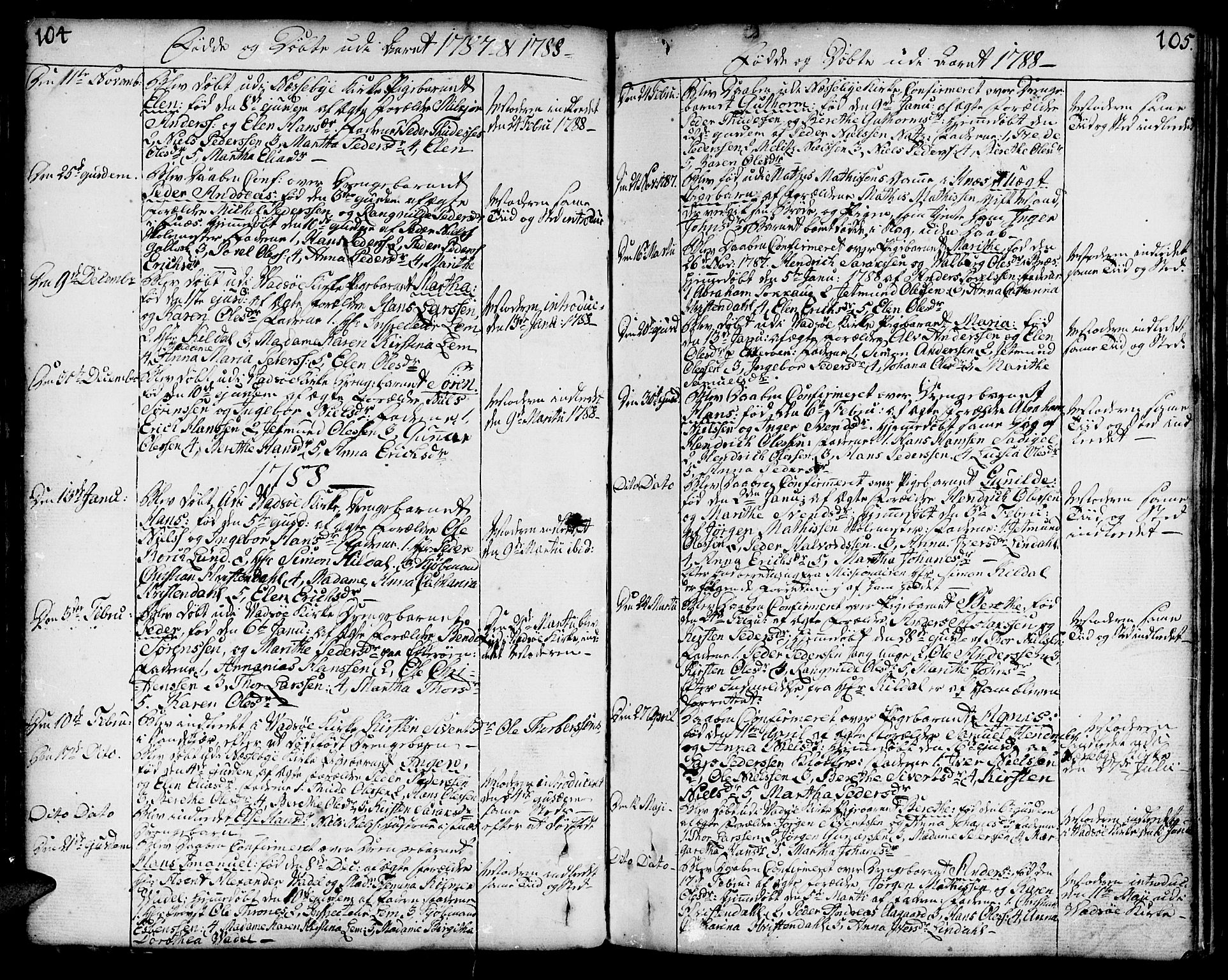 Vadsø sokneprestkontor, SATØ/S-1325/H/Ha/L0002kirke: Parish register (official) no. 2, 1764-1821, p. 104-105