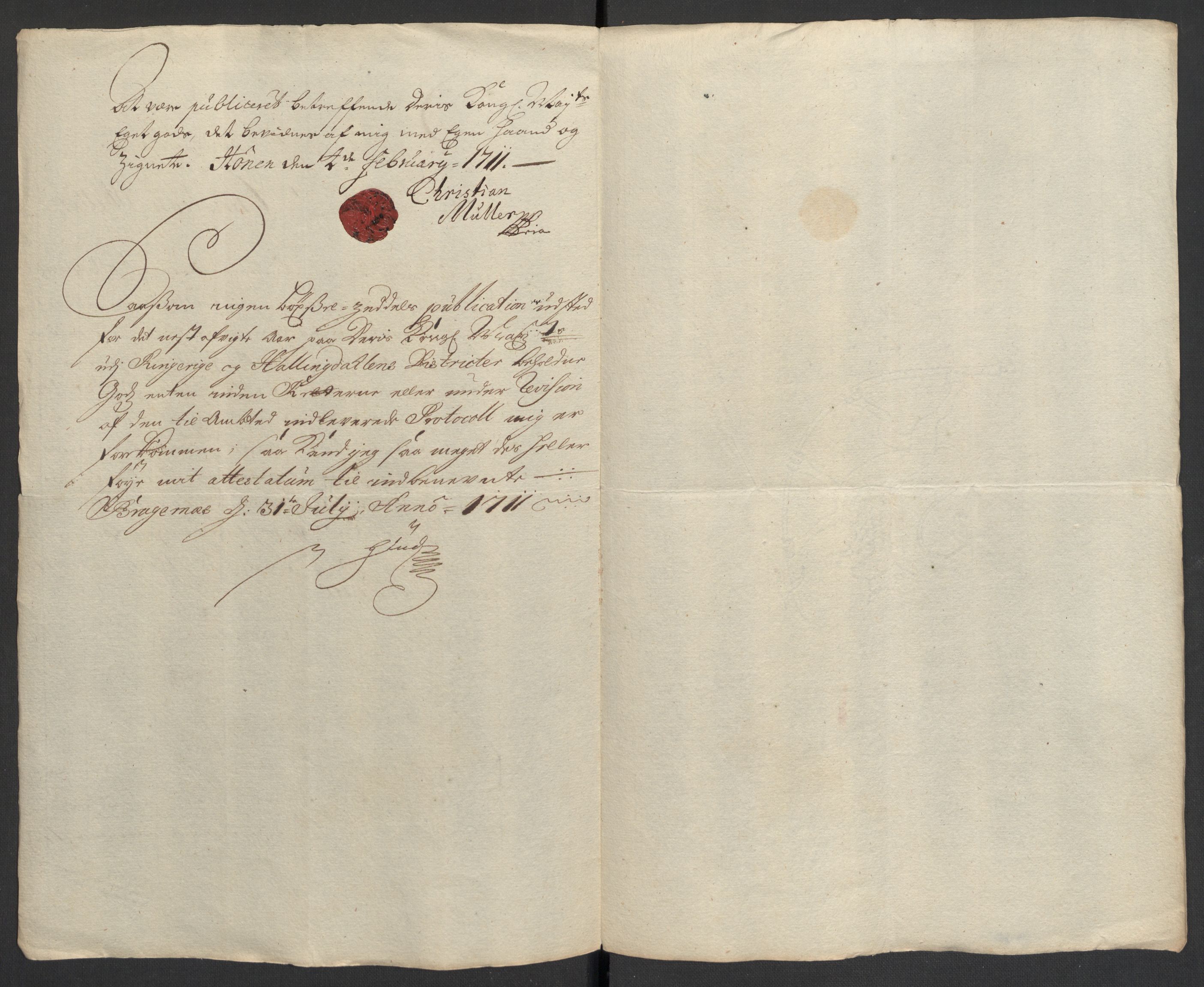 Rentekammeret inntil 1814, Reviderte regnskaper, Fogderegnskap, AV/RA-EA-4092/R23/L1468: Fogderegnskap Ringerike og Hallingdal, 1709-1710, p. 211