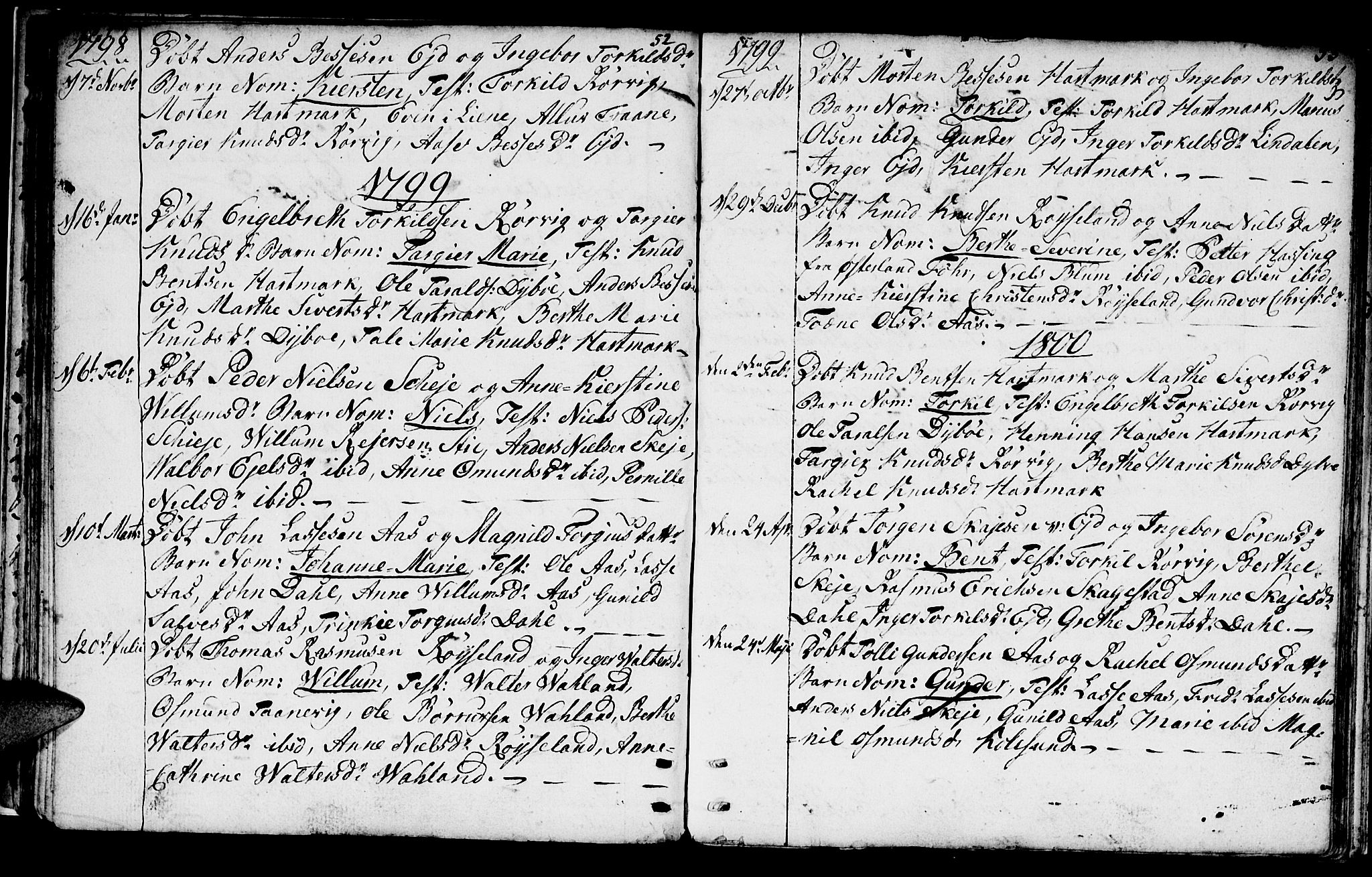 Mandal sokneprestkontor, SAK/1111-0030/F/Fa/Fab/L0002: Parish register (official) no. A 2, 1753-1801, p. 52-53