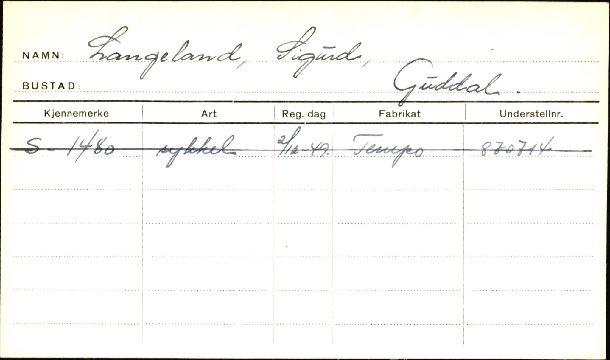 Statens vegvesen, Sogn og Fjordane vegkontor, AV/SAB-A-5301/4/F/L0001B: Eigarregister Fjordane til 1.6.1961, 1930-1961, p. 427
