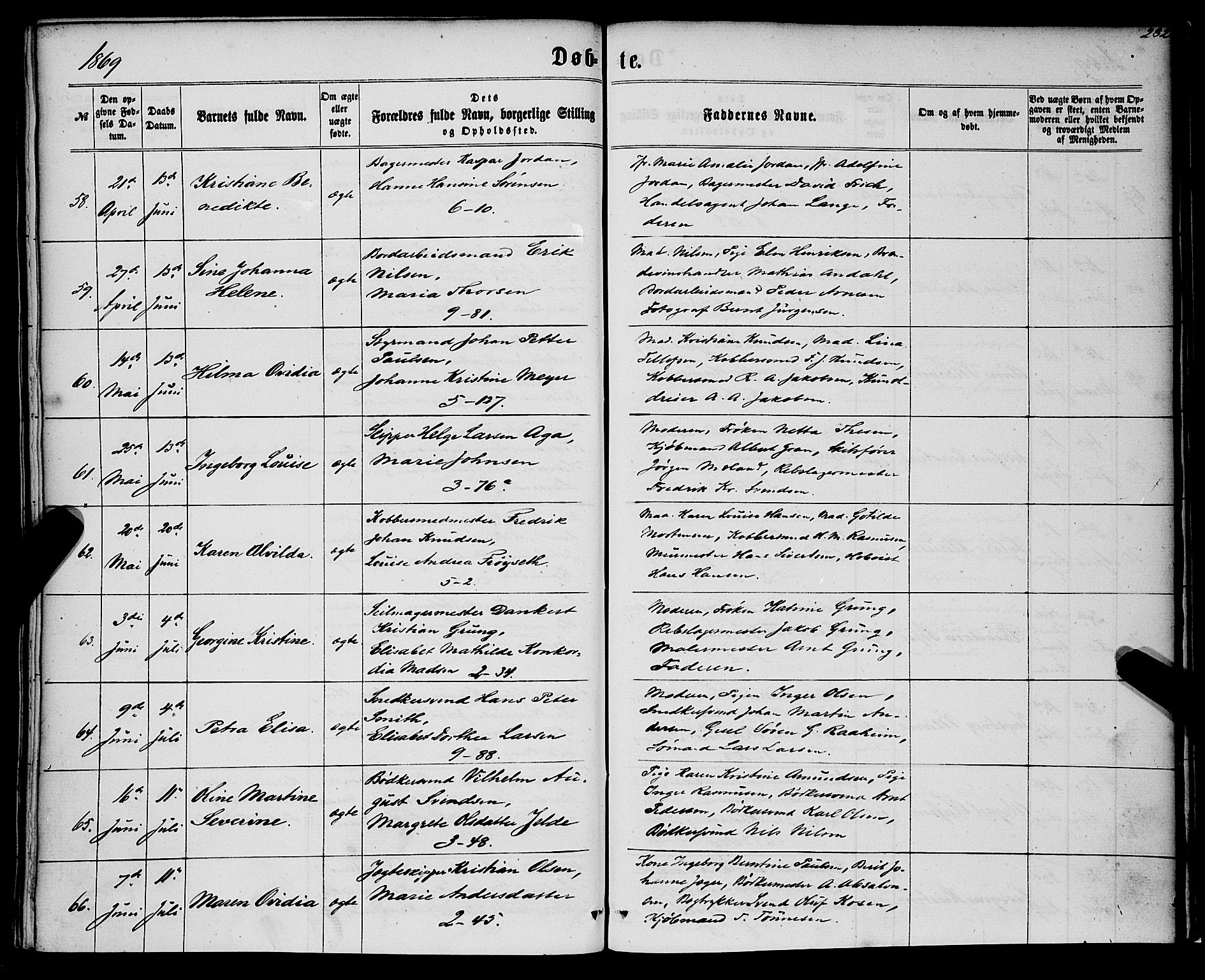 Nykirken Sokneprestembete, AV/SAB-A-77101/H/Haa/L0015: Parish register (official) no. B 2, 1858-1869, p. 282