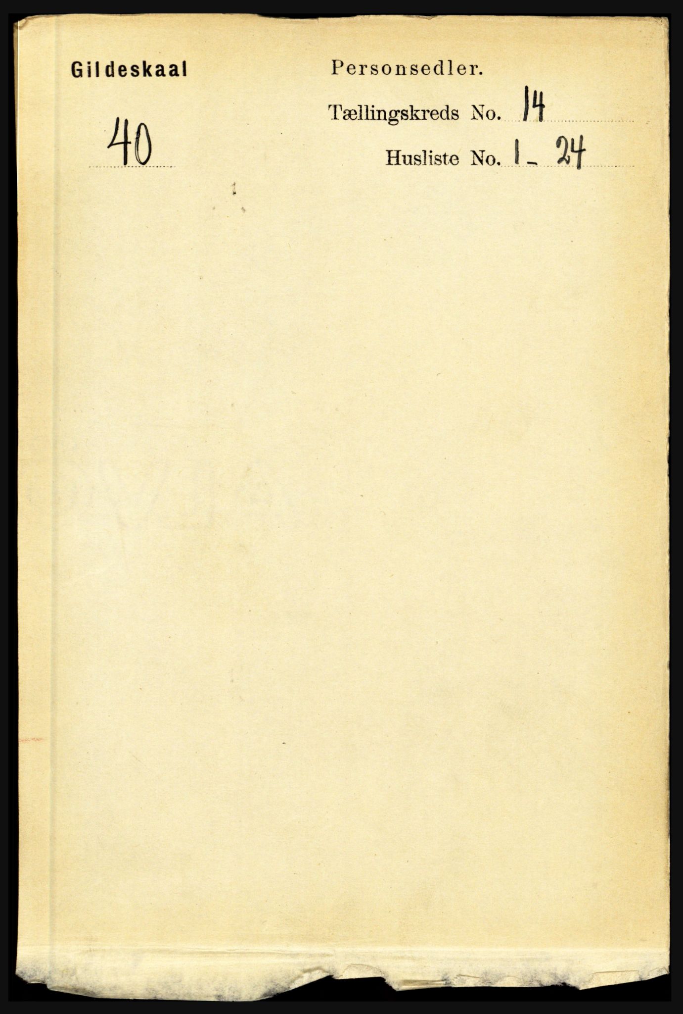 RA, 1891 census for 1838 Gildeskål, 1891, p. 4324