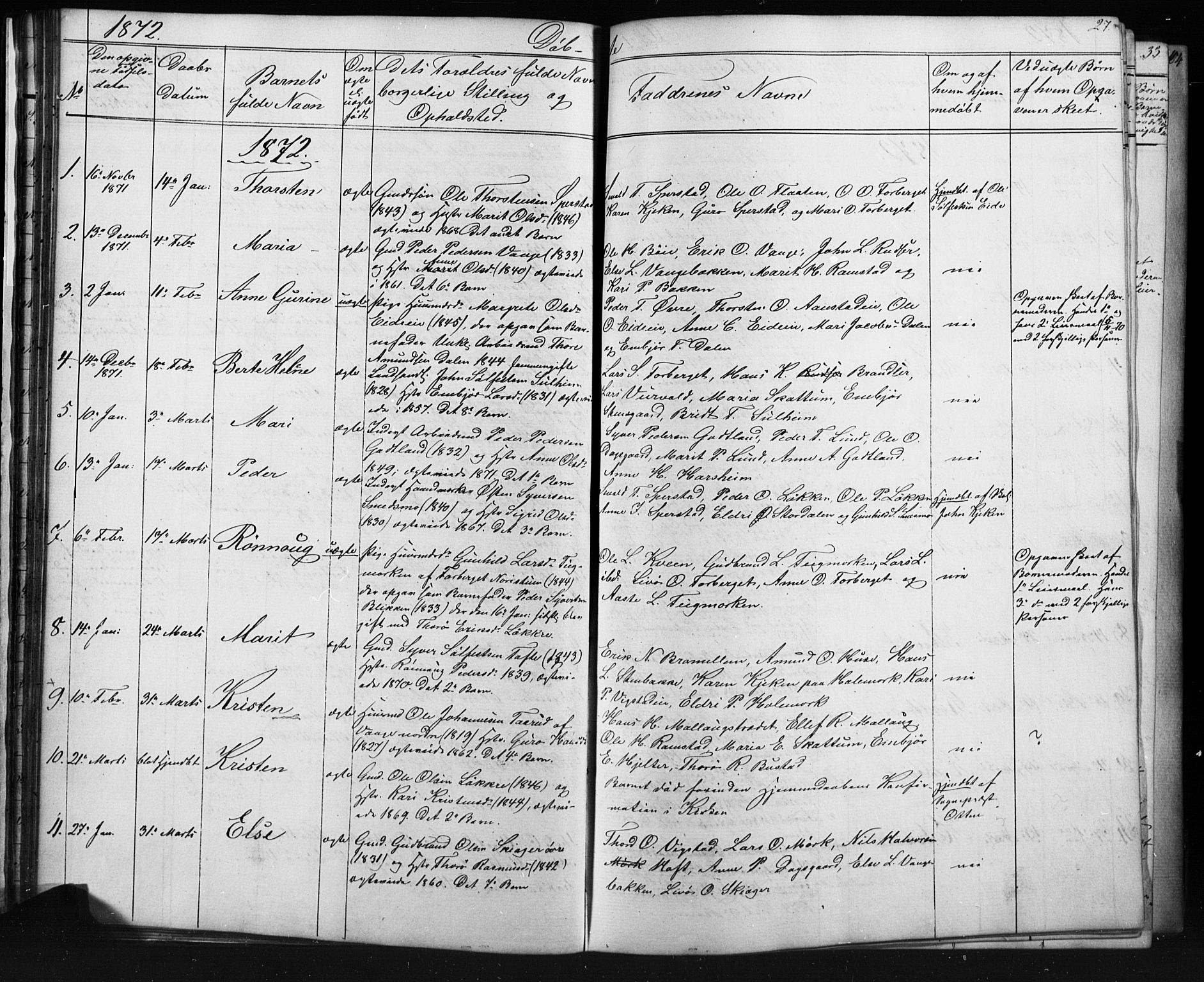 Skjåk prestekontor, SAH/PREST-072/H/Ha/Hab/L0001: Parish register (copy) no. 1, 1865-1893, p. 27