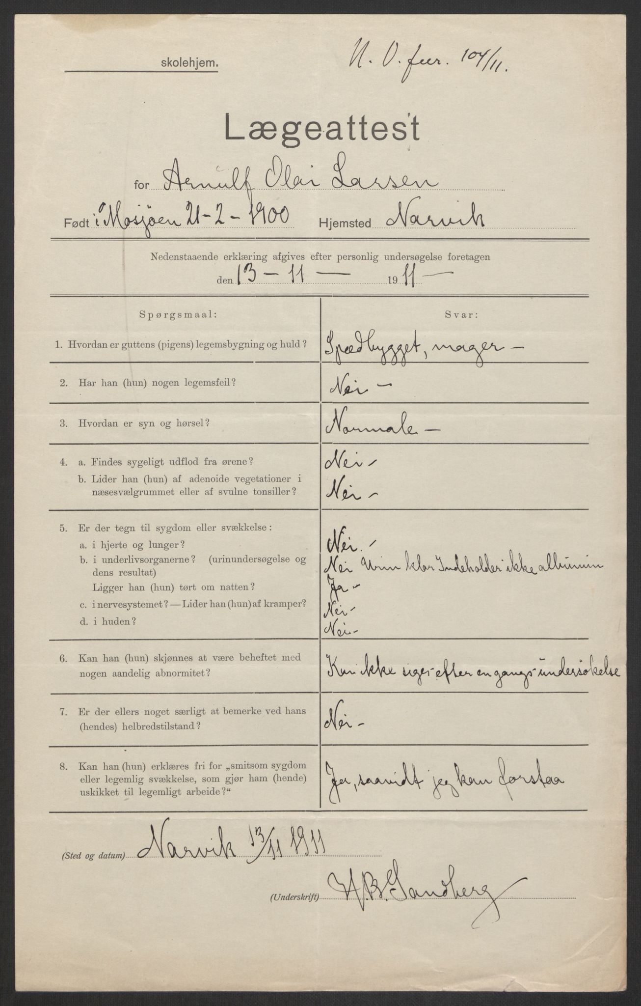 Falstad skolehjem, RA/S-1676/E/Eb/L0011: Elevmapper løpenr.. 240-260, 1911-1918, p. 193