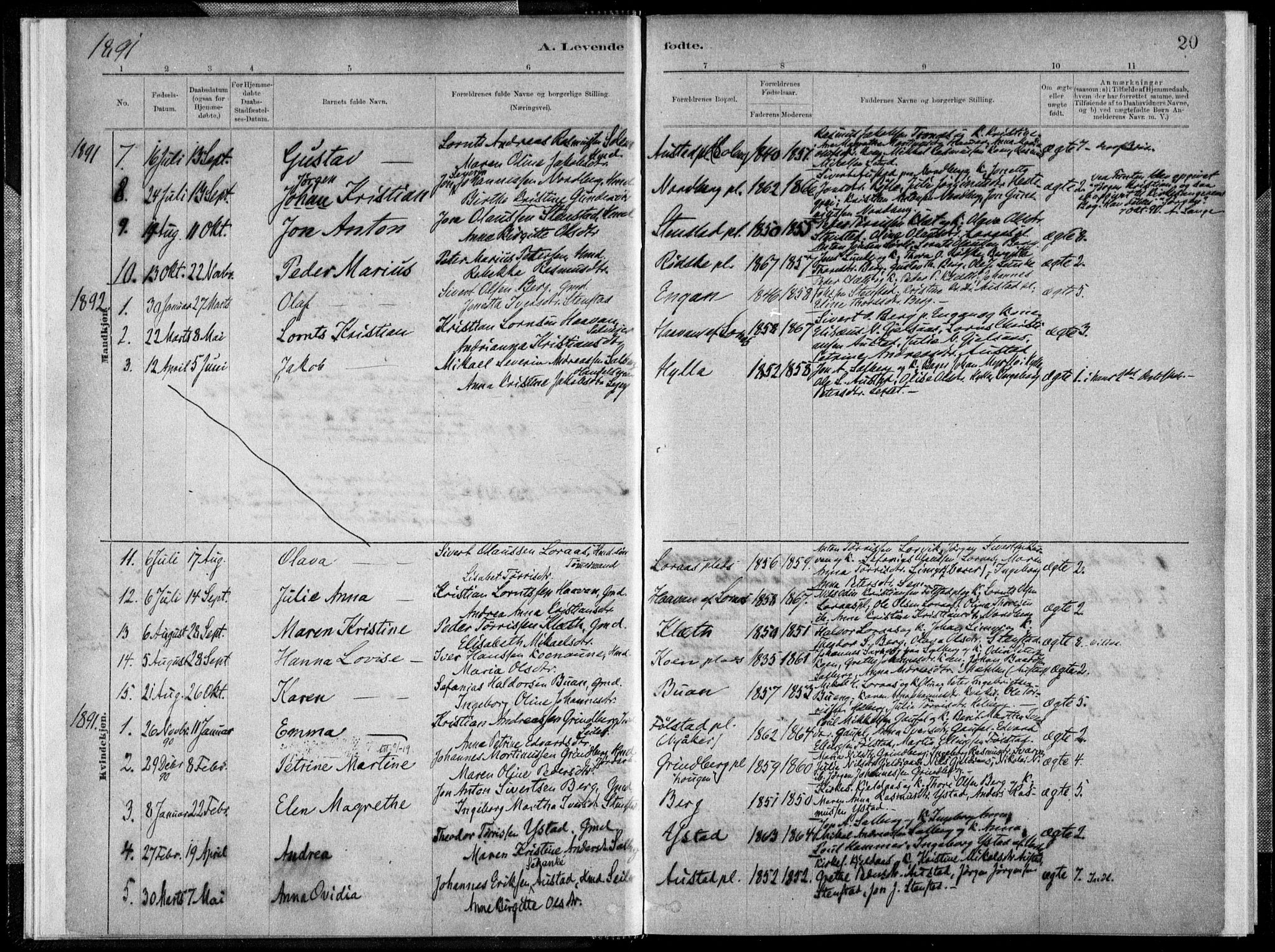 Ministerialprotokoller, klokkerbøker og fødselsregistre - Nord-Trøndelag, SAT/A-1458/731/L0309: Parish register (official) no. 731A01, 1879-1918, p. 20