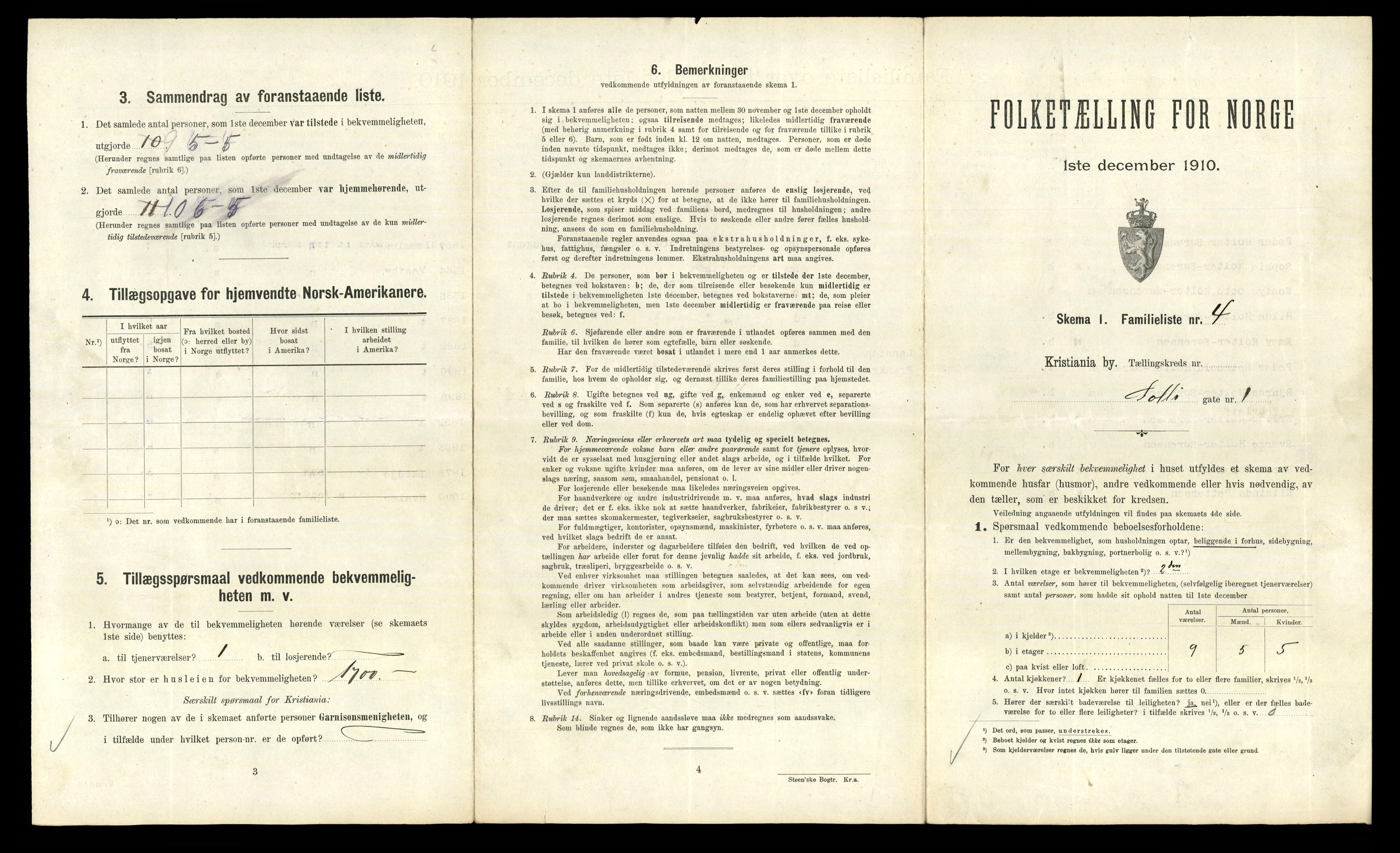 RA, 1910 census for Kristiania, 1910, p. 95095