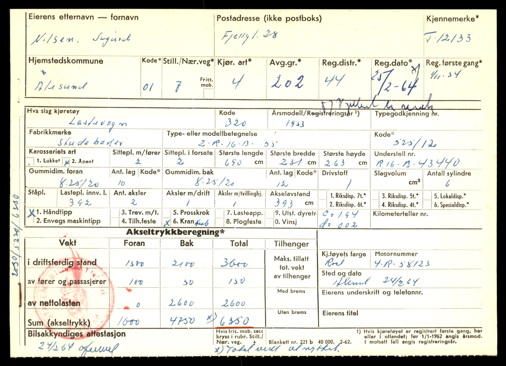 Møre og Romsdal vegkontor - Ålesund trafikkstasjon, AV/SAT-A-4099/F/Fe/L0032: Registreringskort for kjøretøy T 11997 - T 12149, 1927-1998, p. 3303