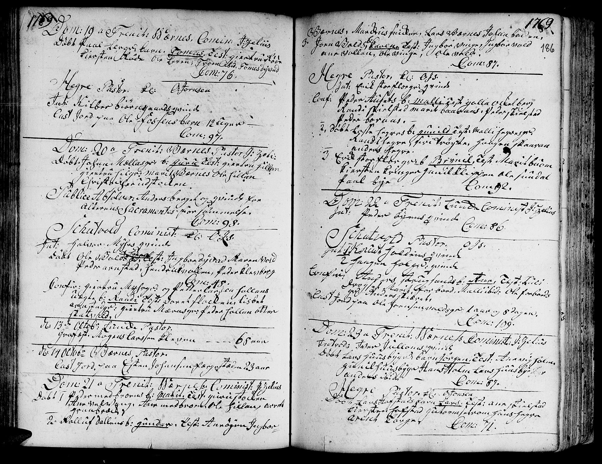 Ministerialprotokoller, klokkerbøker og fødselsregistre - Nord-Trøndelag, SAT/A-1458/709/L0057: Parish register (official) no. 709A05, 1755-1780, p. 186