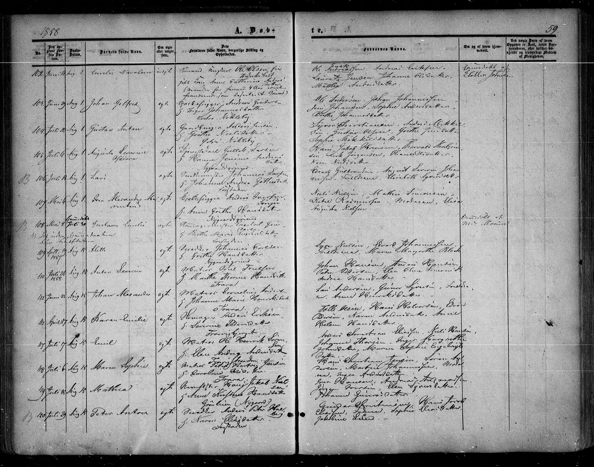 Glemmen prestekontor Kirkebøker, SAO/A-10908/F/Fa/L0007: Parish register (official) no. 7, 1853-1862, p. 59