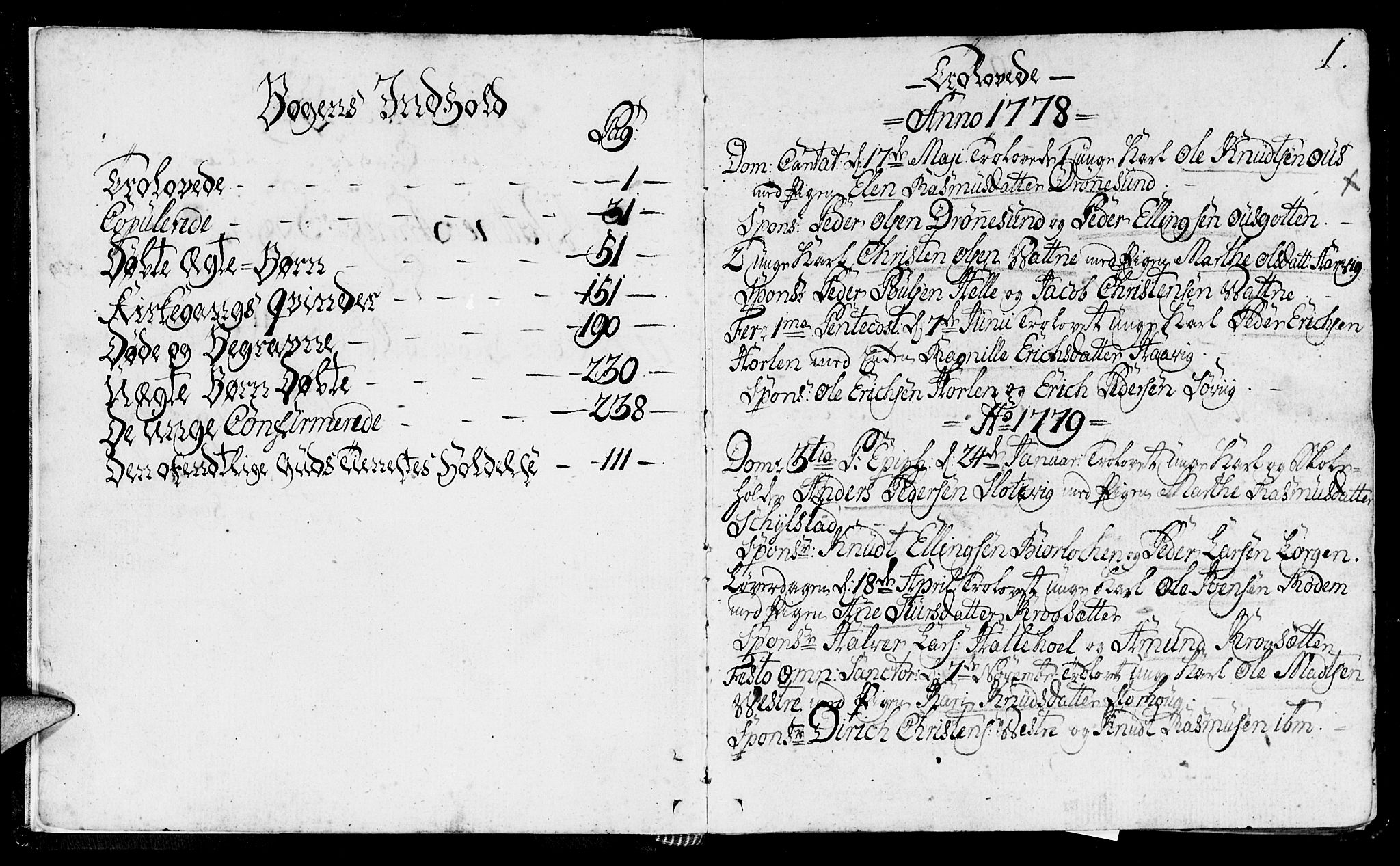 Ministerialprotokoller, klokkerbøker og fødselsregistre - Møre og Romsdal, SAT/A-1454/525/L0372: Parish register (official) no. 525A02, 1778-1817, p. 1