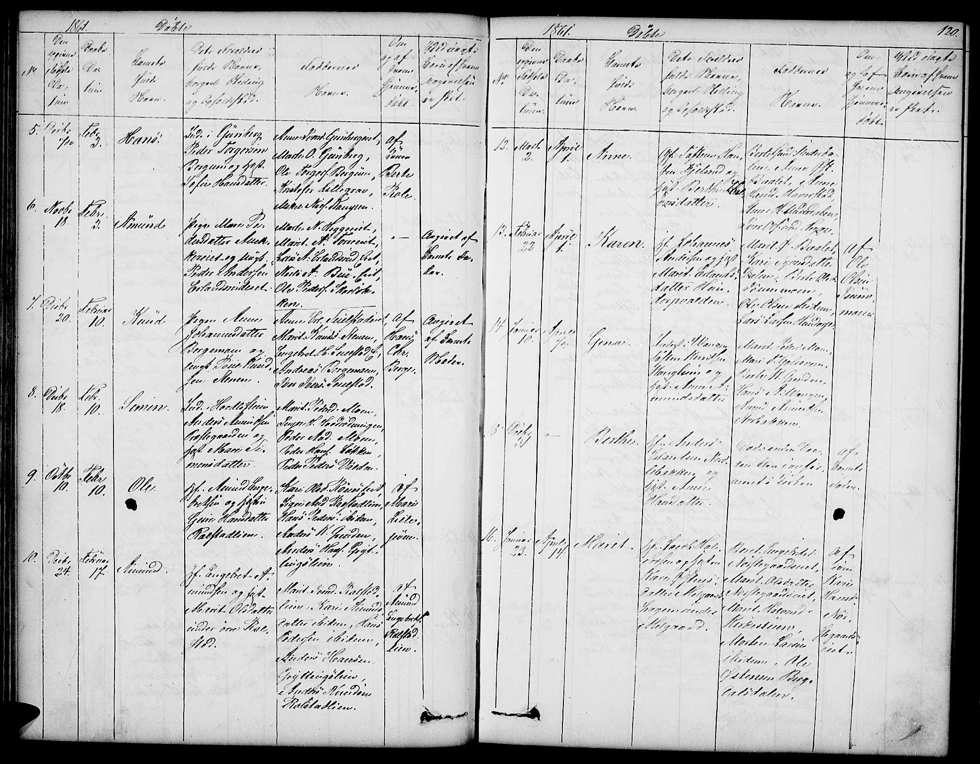 Sør-Fron prestekontor, SAH/PREST-010/H/Ha/Hab/L0001: Parish register (copy) no. 1, 1844-1863, p. 120
