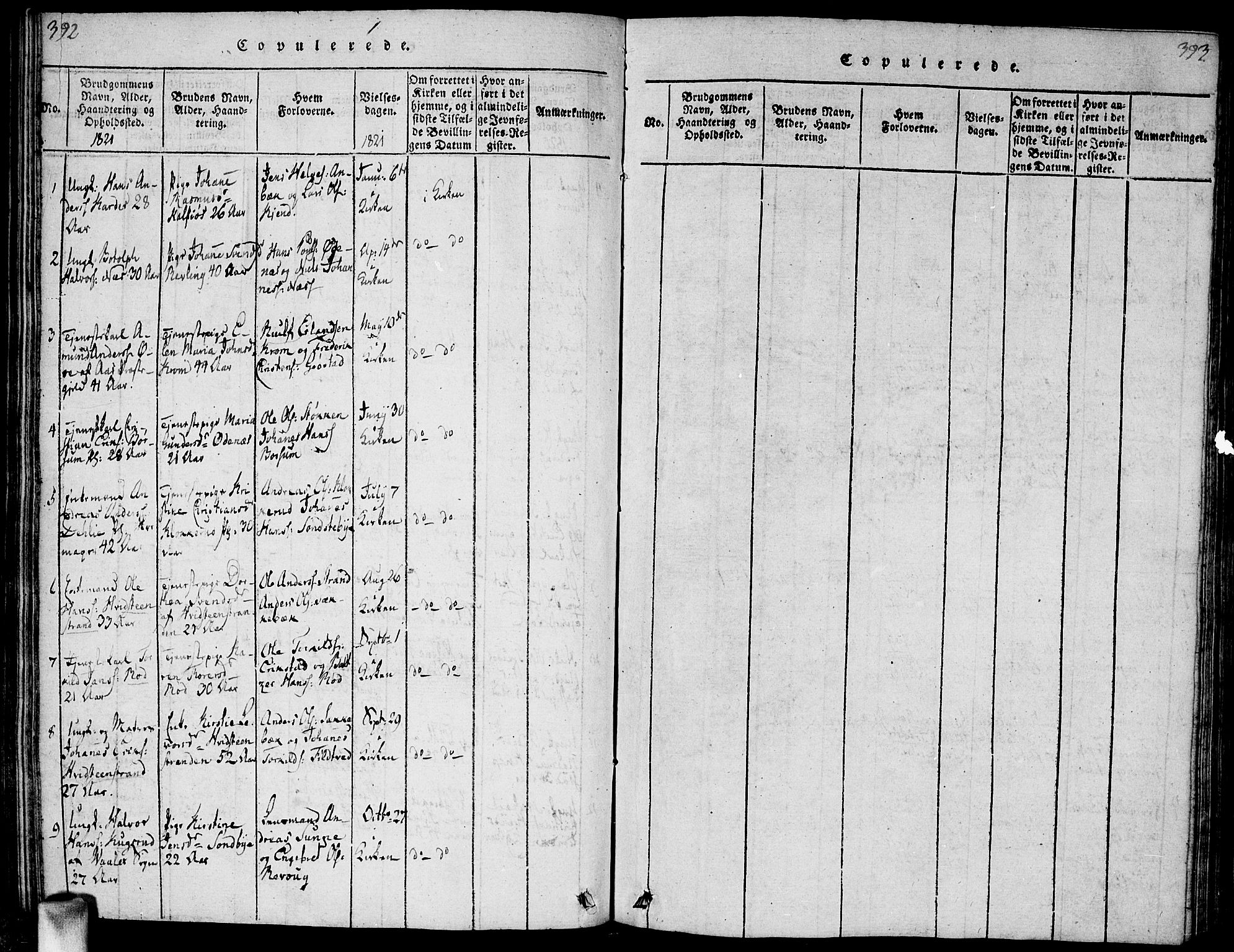 Vestby prestekontor Kirkebøker, SAO/A-10893/G/Ga/L0001: Parish register (copy) no. I 1, 1814-1827, p. 392-393