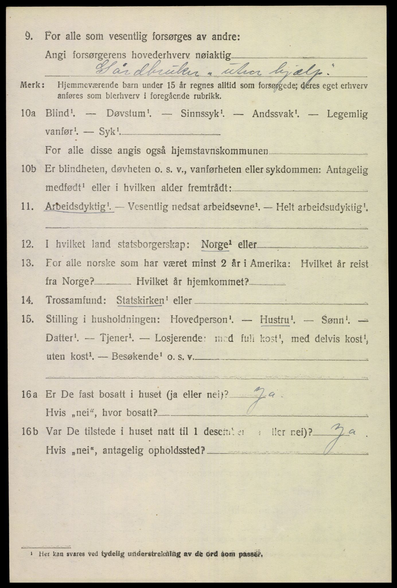 SAK, 1920 census for Vigmostad, 1920, p. 1166