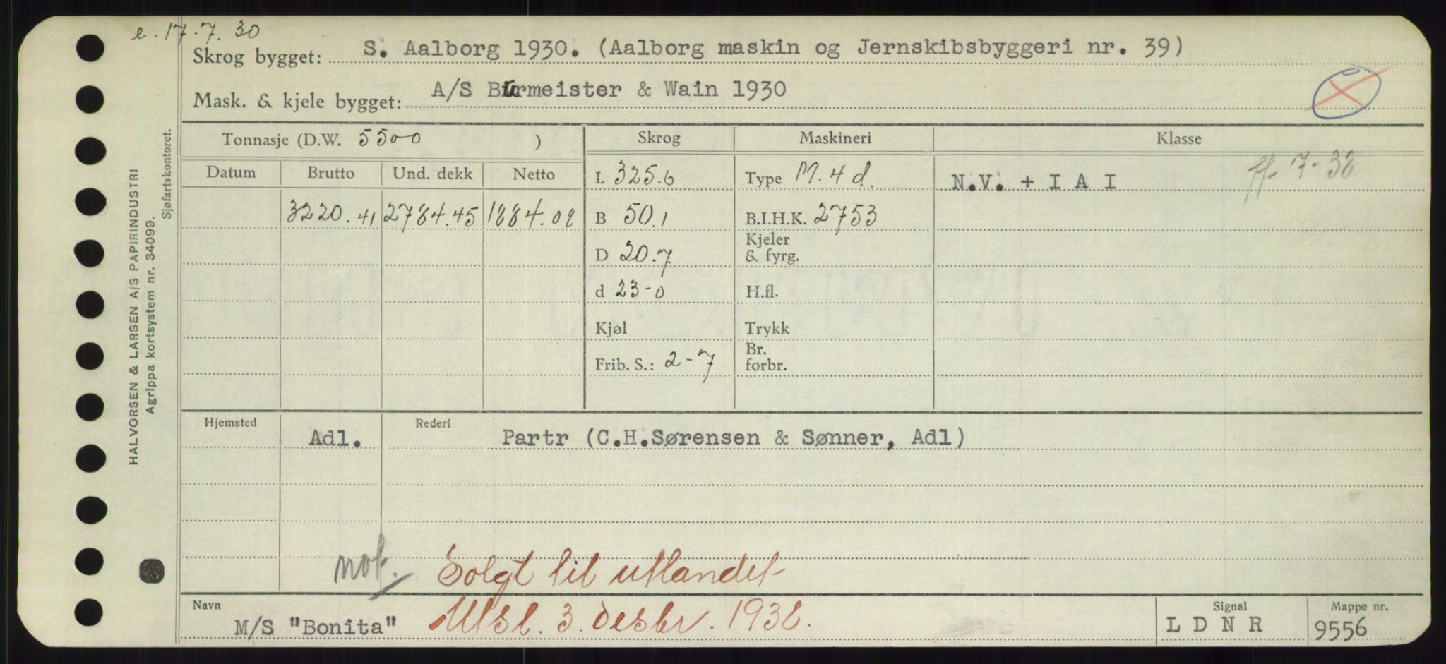 Sjøfartsdirektoratet med forløpere, Skipsmålingen, RA/S-1627/H/Hd/L0004: Fartøy, Bia-Boy, p. 507