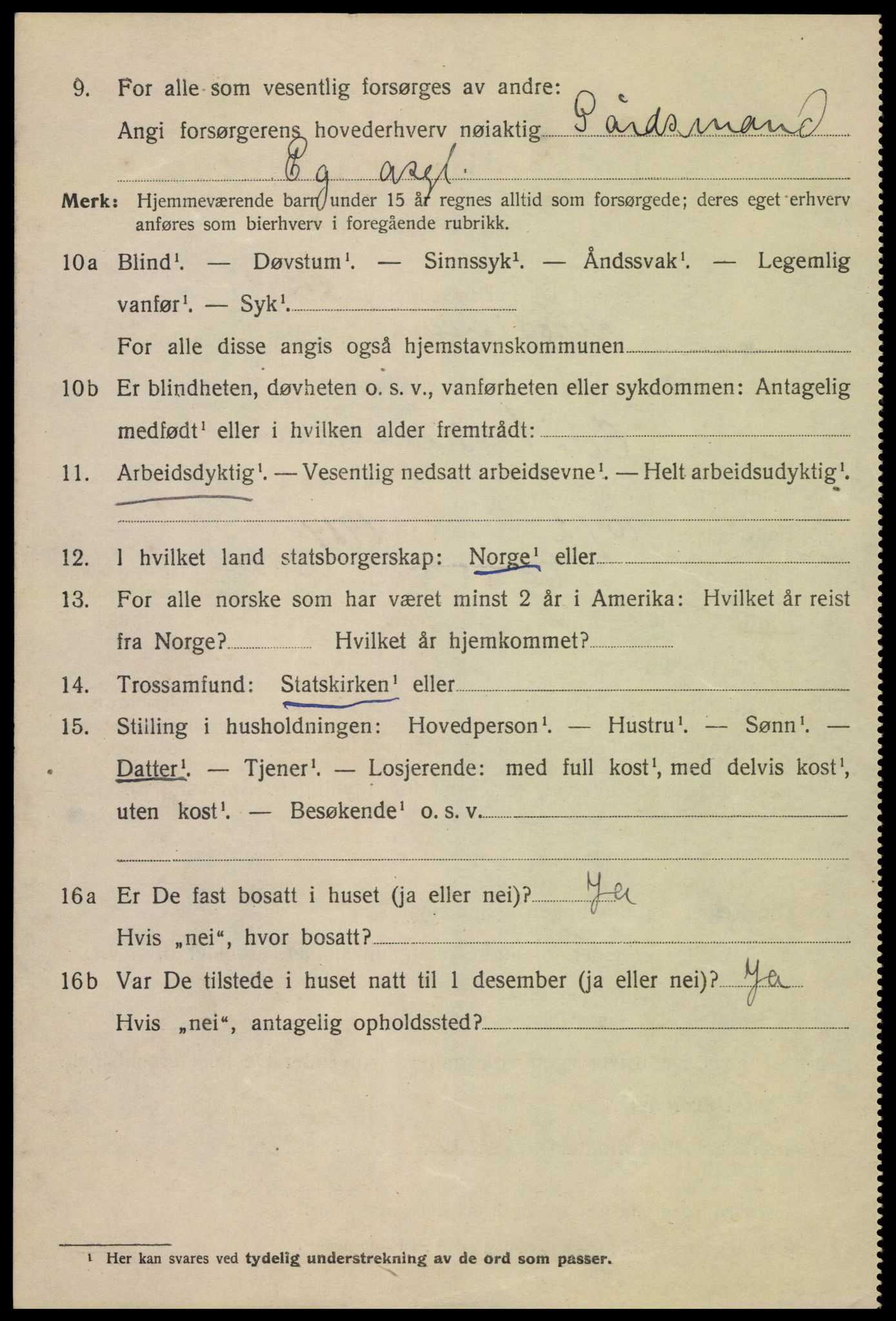 SAK, 1920 census for Kristiansand, 1920, p. 40134