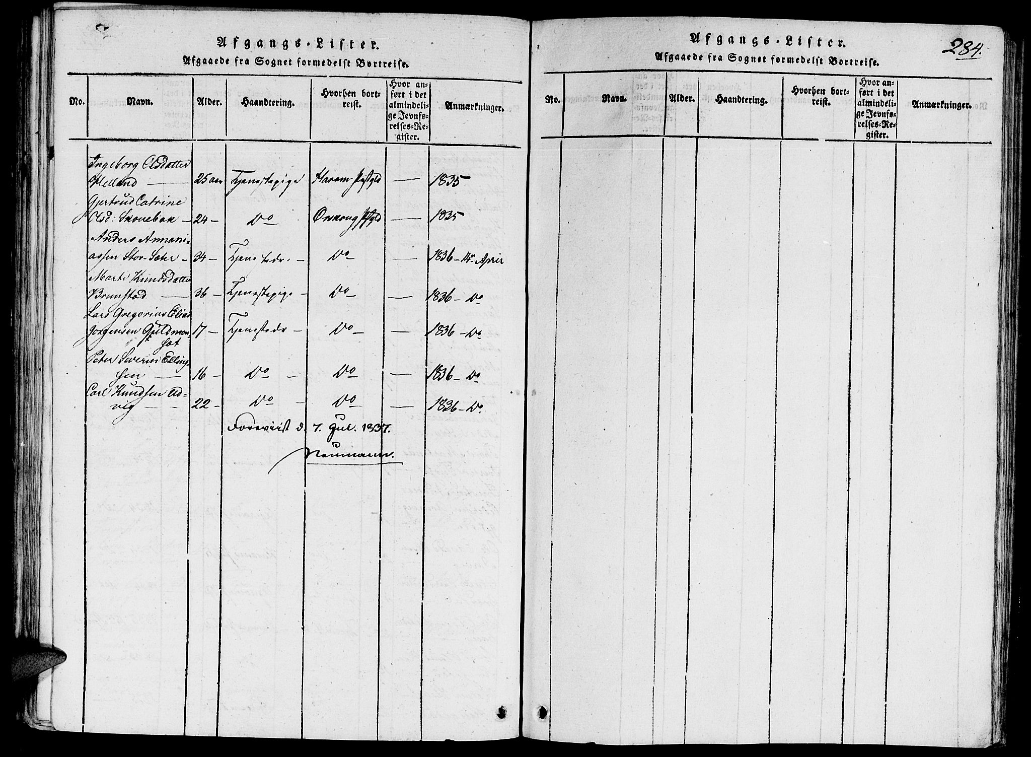 Ministerialprotokoller, klokkerbøker og fødselsregistre - Møre og Romsdal, AV/SAT-A-1454/524/L0351: Parish register (official) no. 524A03, 1816-1838, p. 284