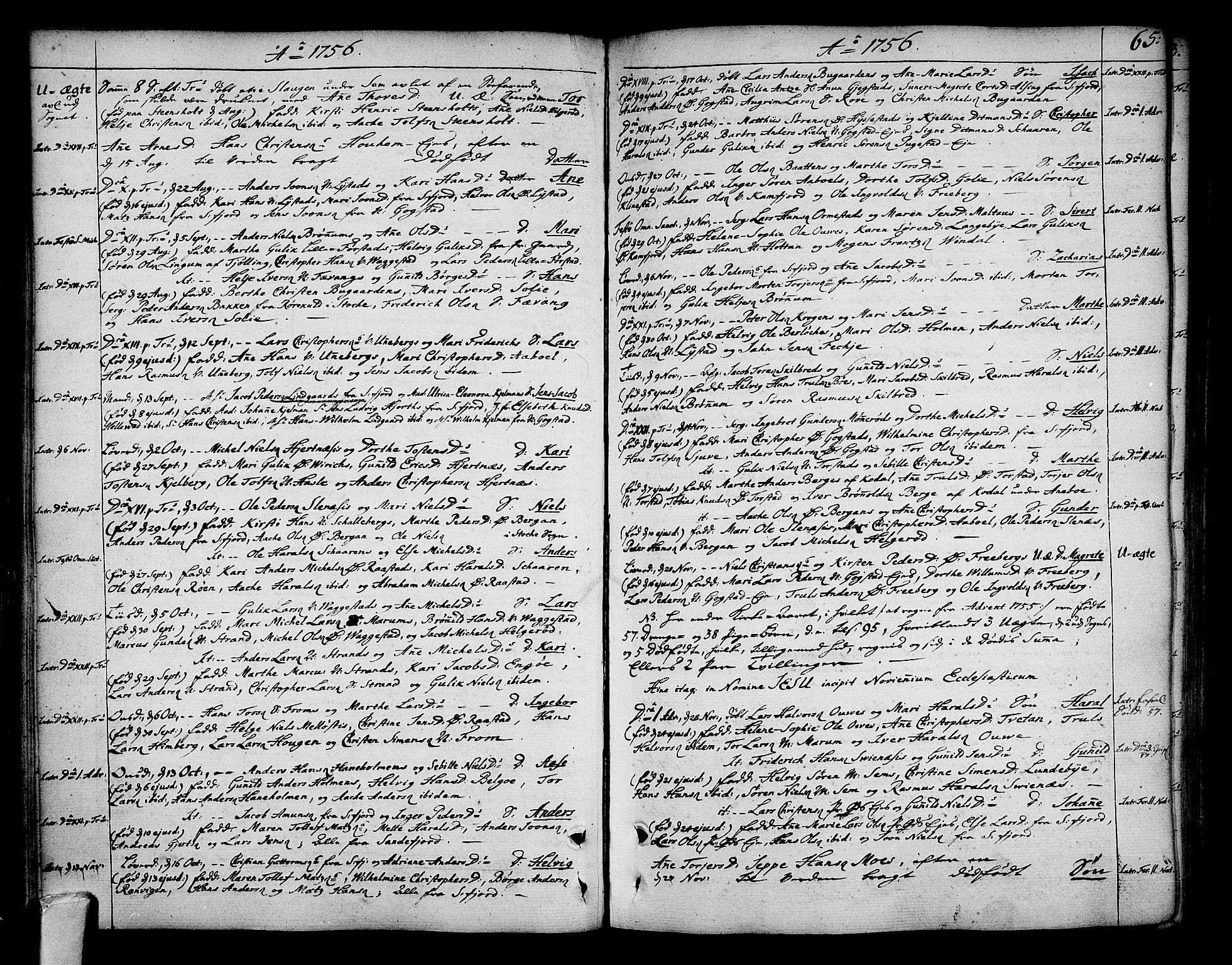 Sandar kirkebøker, SAKO/A-243/F/Fa/L0002: Parish register (official) no. 2, 1733-1788, p. 65
