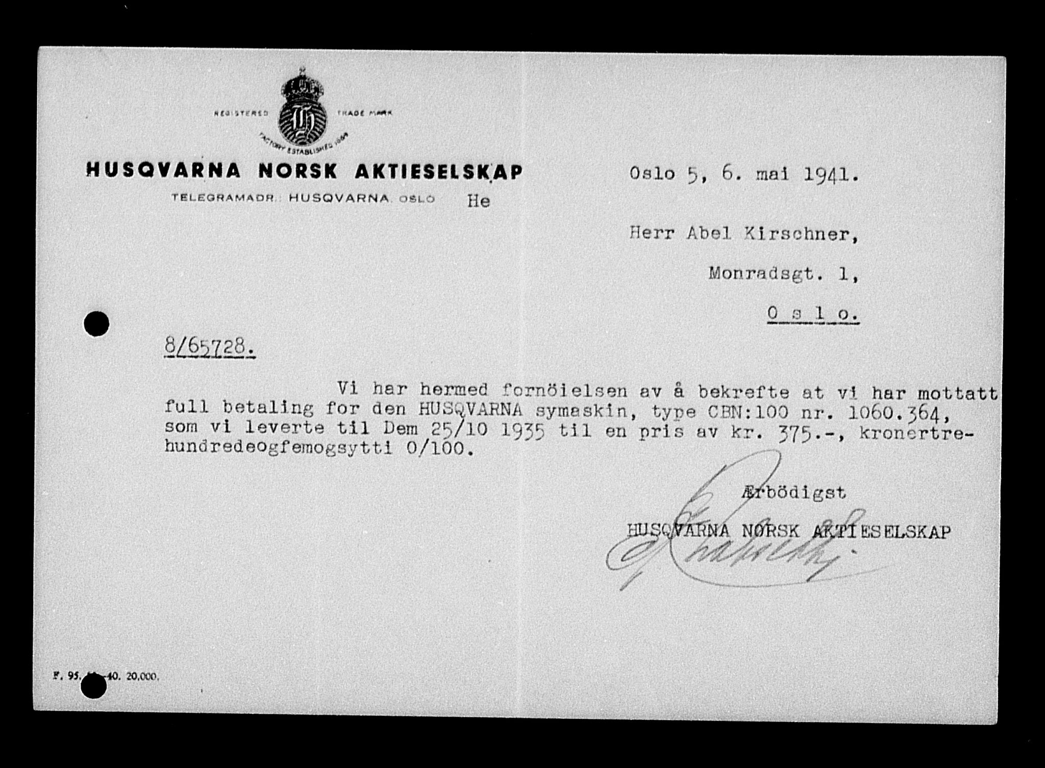 Justisdepartementet, Tilbakeføringskontoret for inndratte formuer, AV/RA-S-1564/H/Hc/Hcc/L0951: --, 1945-1947, p. 330