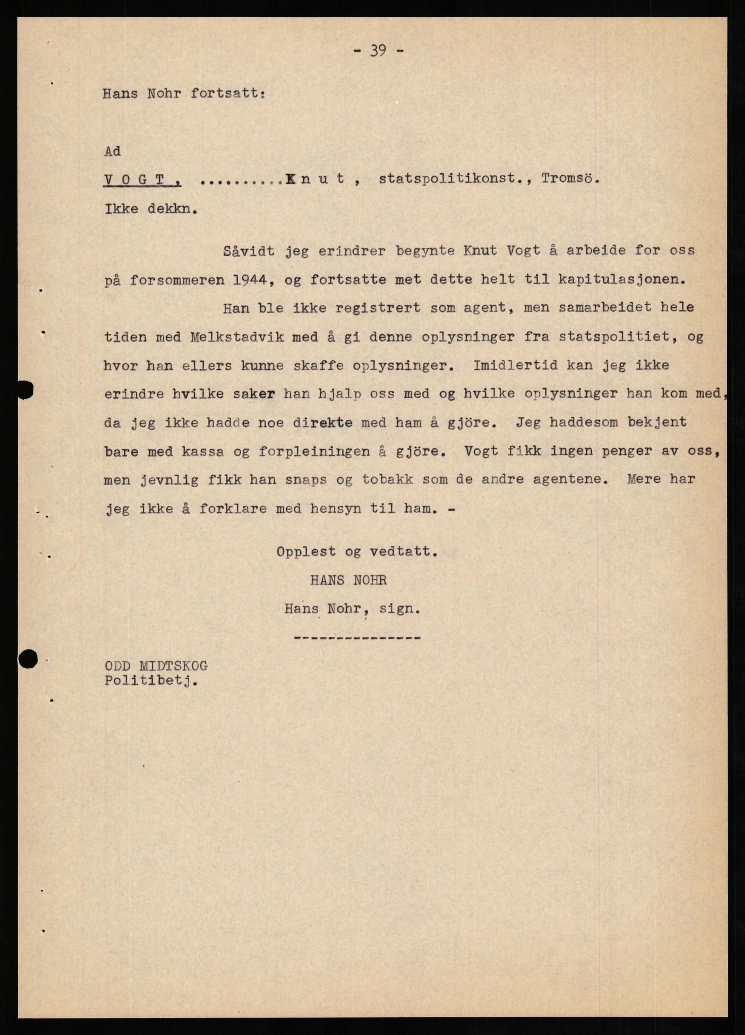 Forsvaret, Forsvarets overkommando II, AV/RA-RAFA-3915/D/Db/L0024: CI Questionaires. Tyske okkupasjonsstyrker i Norge. Tyskere., 1945-1946, p. 287