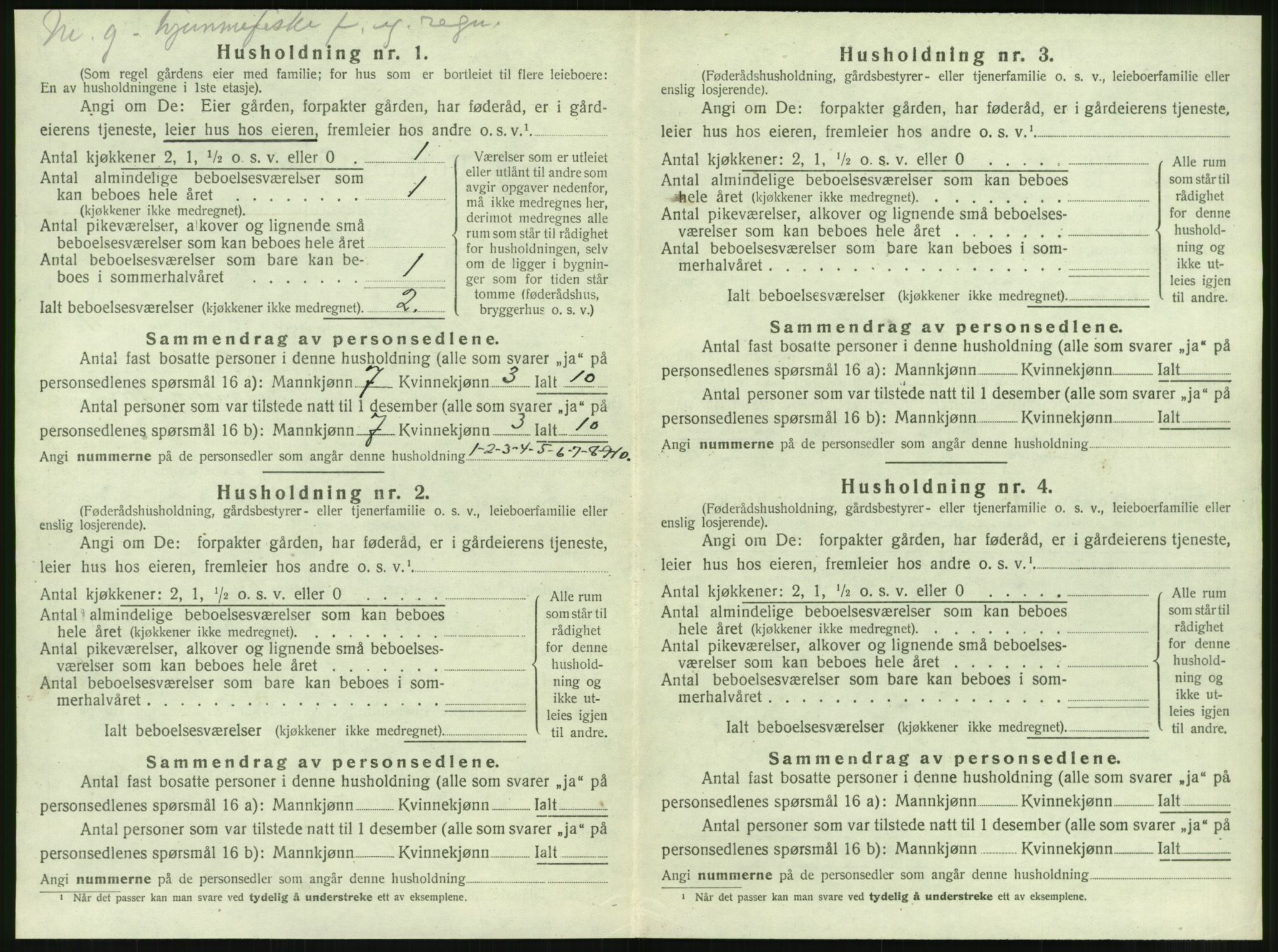 SAT, 1920 census for Brattvær, 1920, p. 313