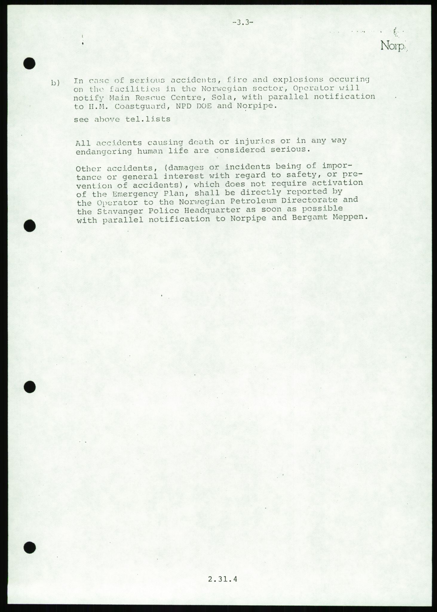 Justisdepartementet, Granskningskommisjonen ved Alexander Kielland-ulykken 27.3.1980, AV/RA-S-1165/D/L0016: O Beredskapsplaner (Doku.liste + O1-O3 av 3), 1980-1981, p. 64