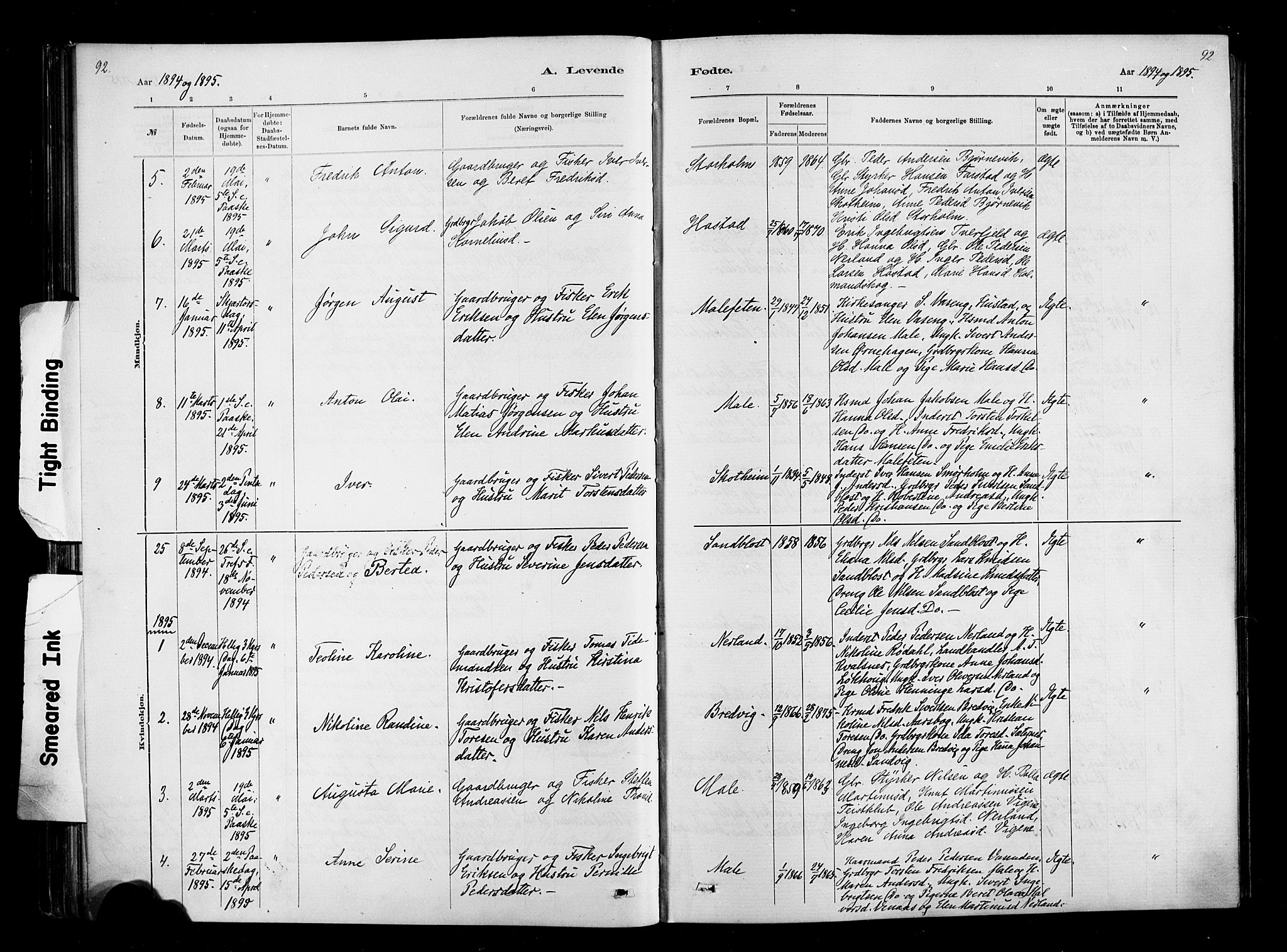 Ministerialprotokoller, klokkerbøker og fødselsregistre - Møre og Romsdal, AV/SAT-A-1454/567/L0778: Parish register (official) no. 567A01, 1881-1903, p. 92