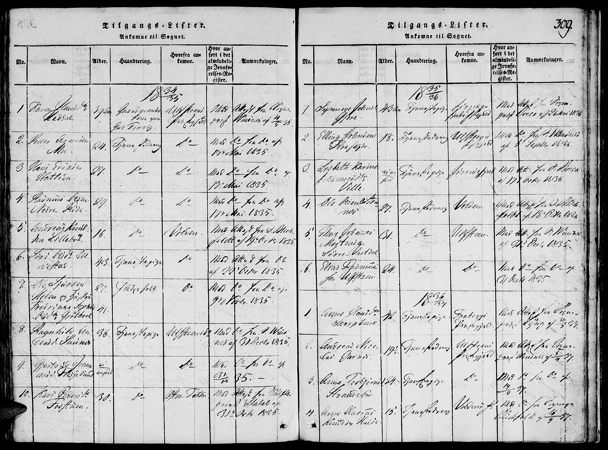 Ministerialprotokoller, klokkerbøker og fødselsregistre - Møre og Romsdal, AV/SAT-A-1454/507/L0069: Parish register (official) no. 507A04, 1816-1841, p. 309