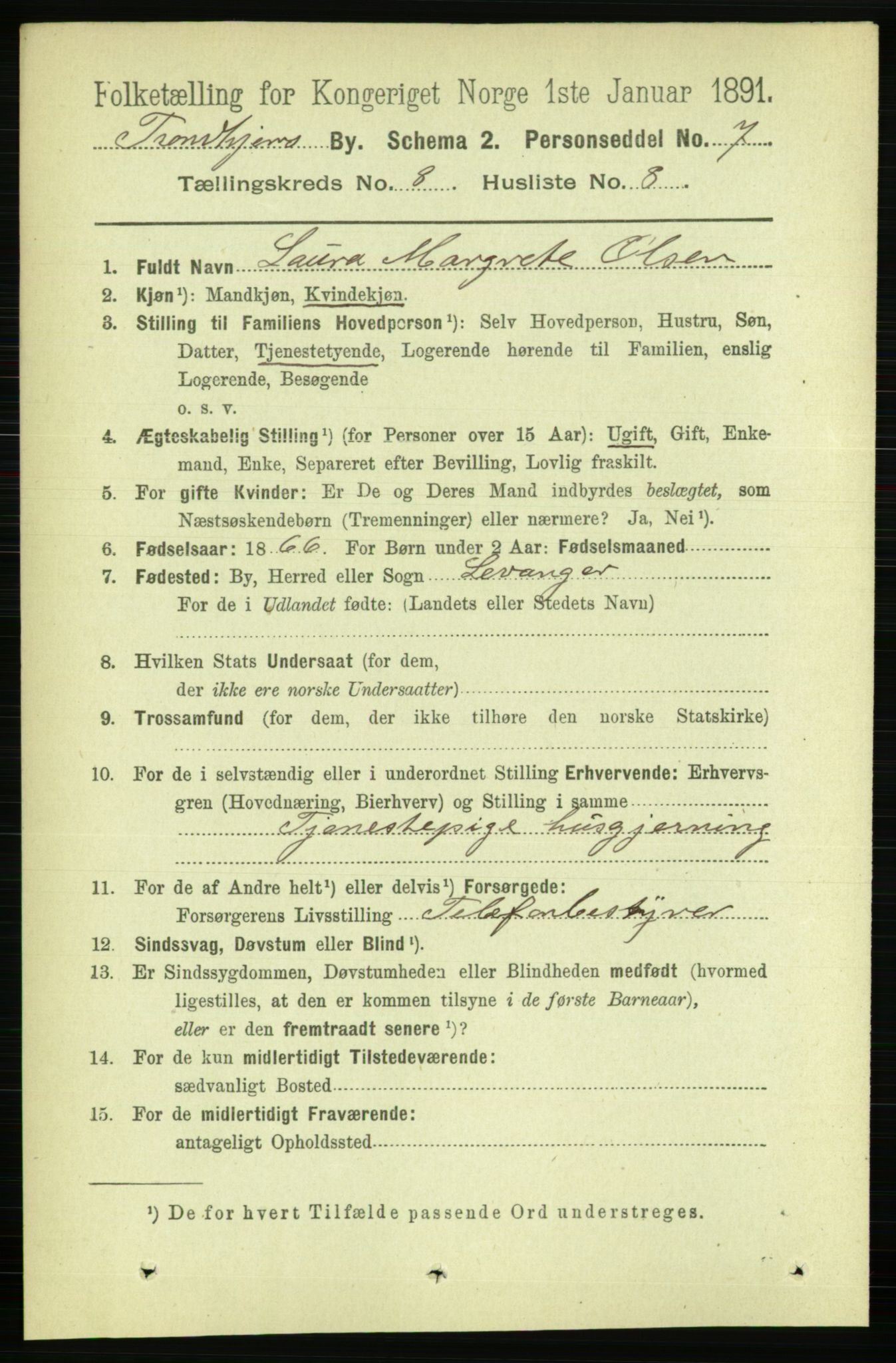 RA, 1891 census for 1601 Trondheim, 1891, p. 6856