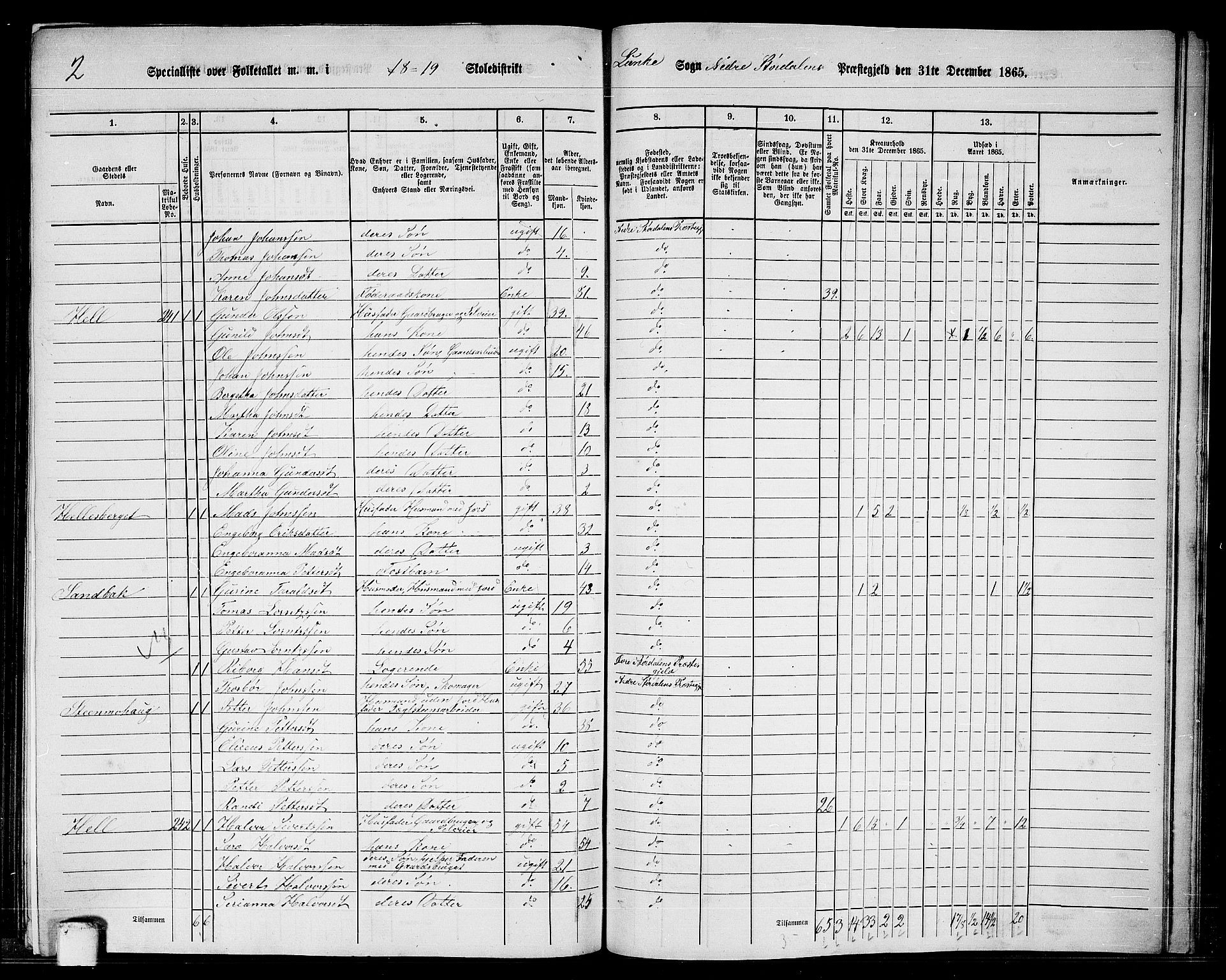 RA, 1865 census for Nedre Stjørdal, 1865, p. 285