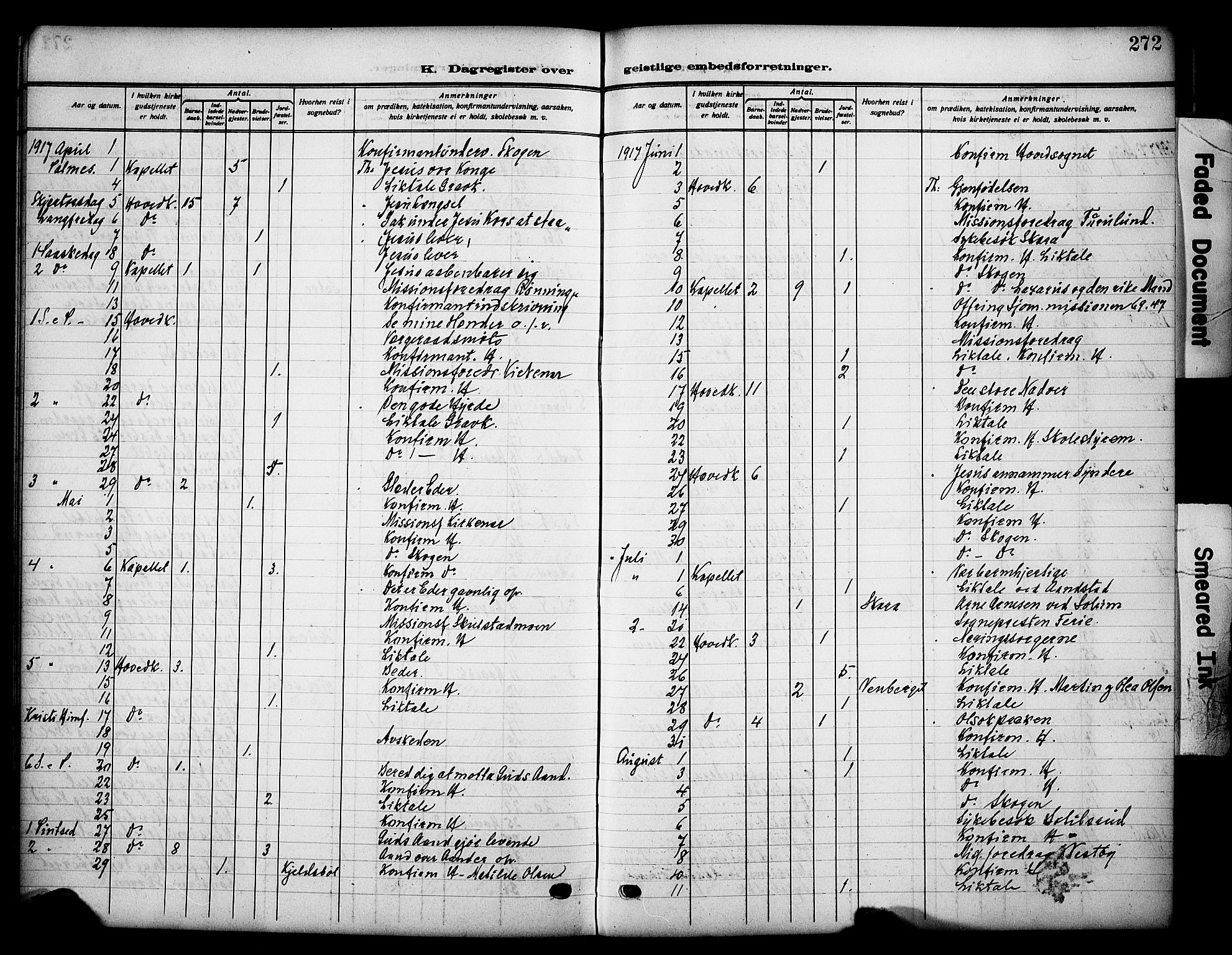 Grue prestekontor, AV/SAH-PREST-036/H/Ha/Haa/L0015: Parish register (official) no. 15, 1911-1922, p. 272