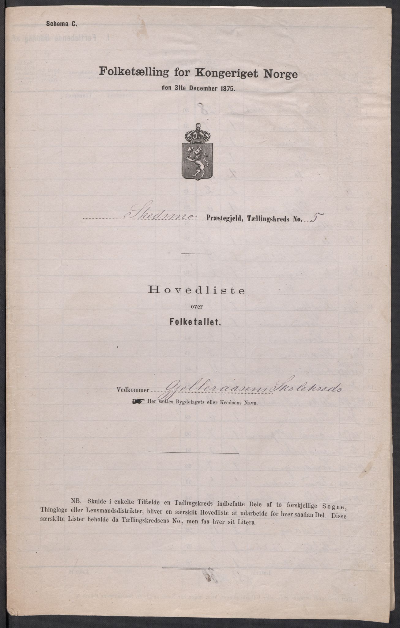 RA, 1875 census for 0231P Skedsmo, 1875, p. 20