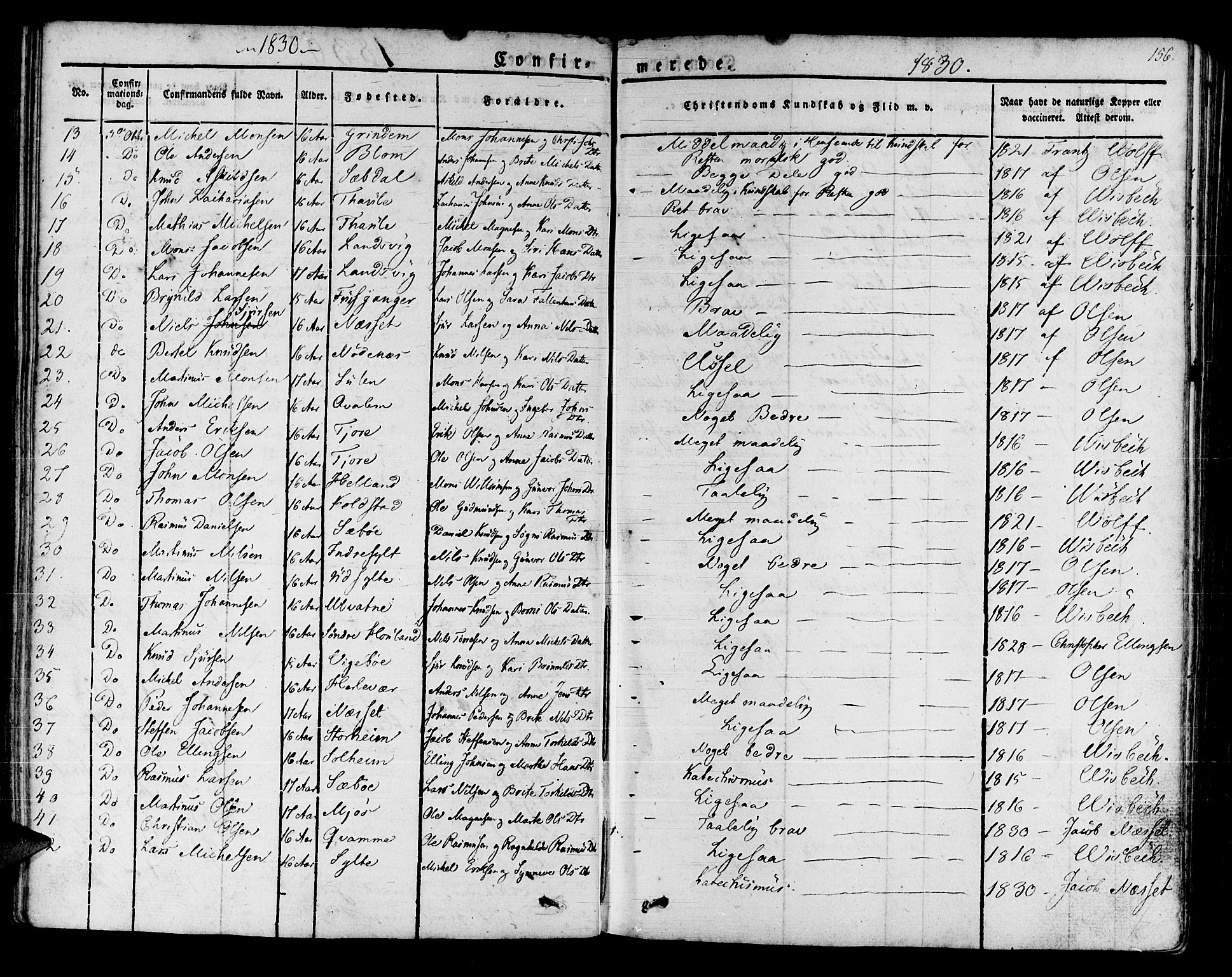 Manger sokneprestembete, AV/SAB-A-76801/H/Haa: Parish register (official) no. A 4, 1824-1838, p. 156