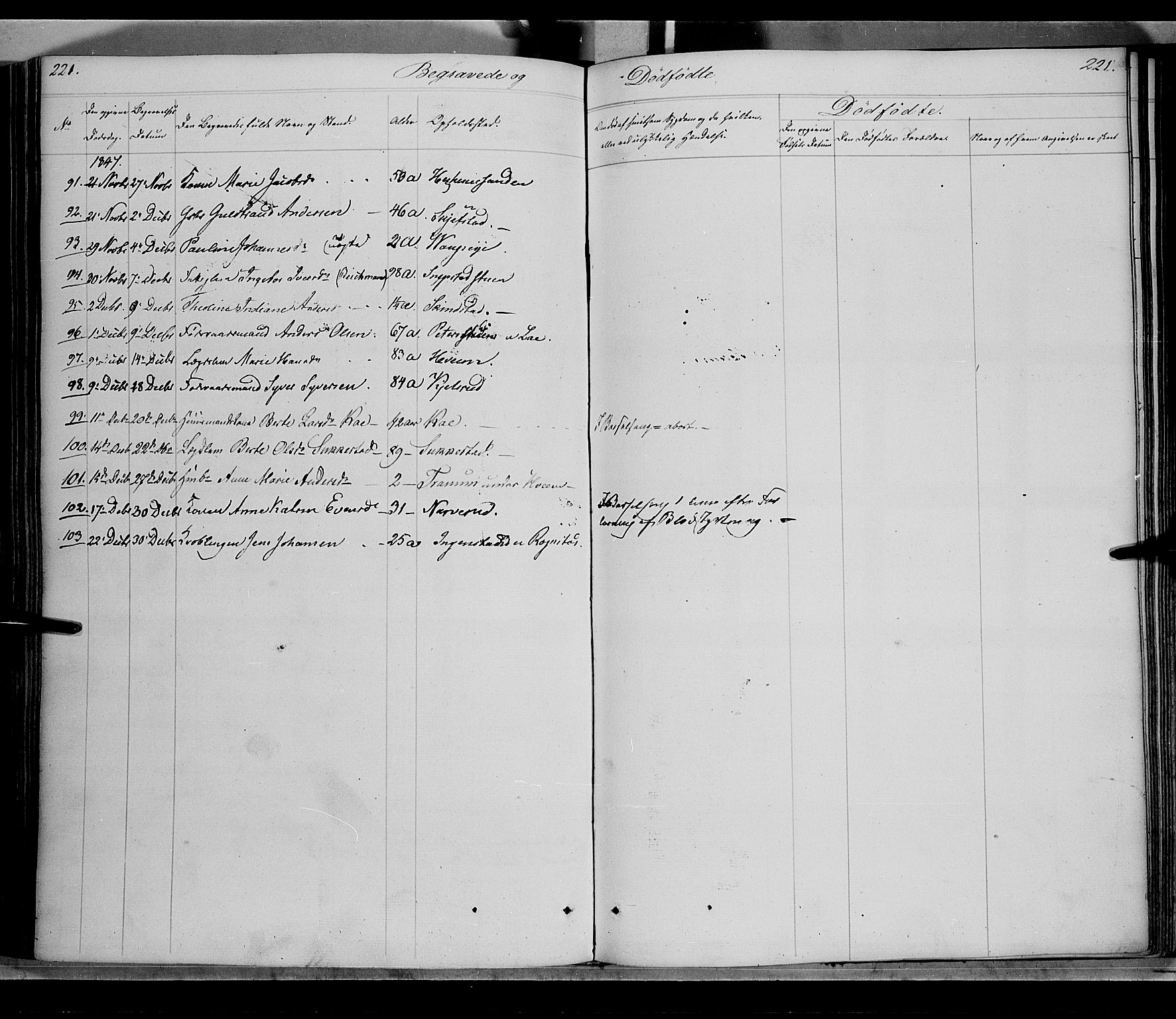 Østre Toten prestekontor, AV/SAH-PREST-104/H/Ha/Haa/L0002: Parish register (official) no. 2, 1840-1847, p. 221