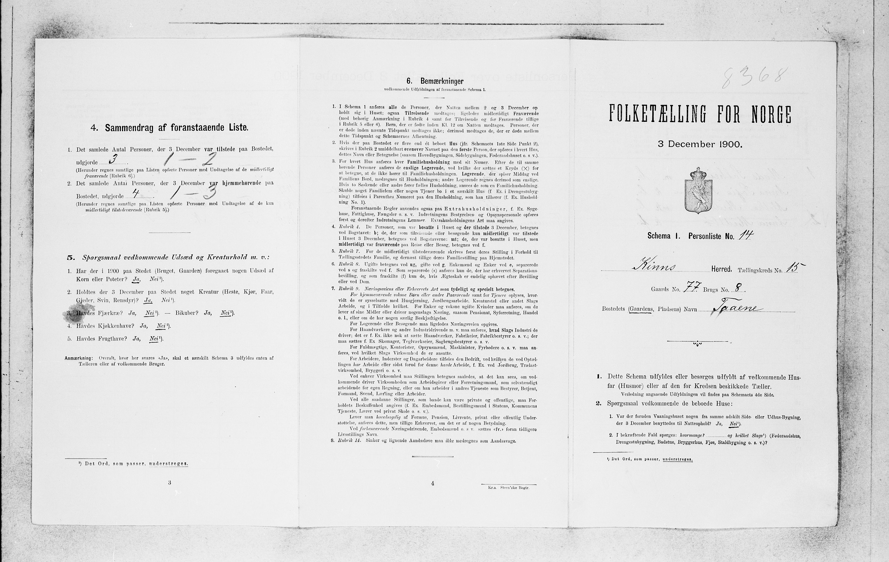 SAB, 1900 census for Kinn, 1900, p. 1646