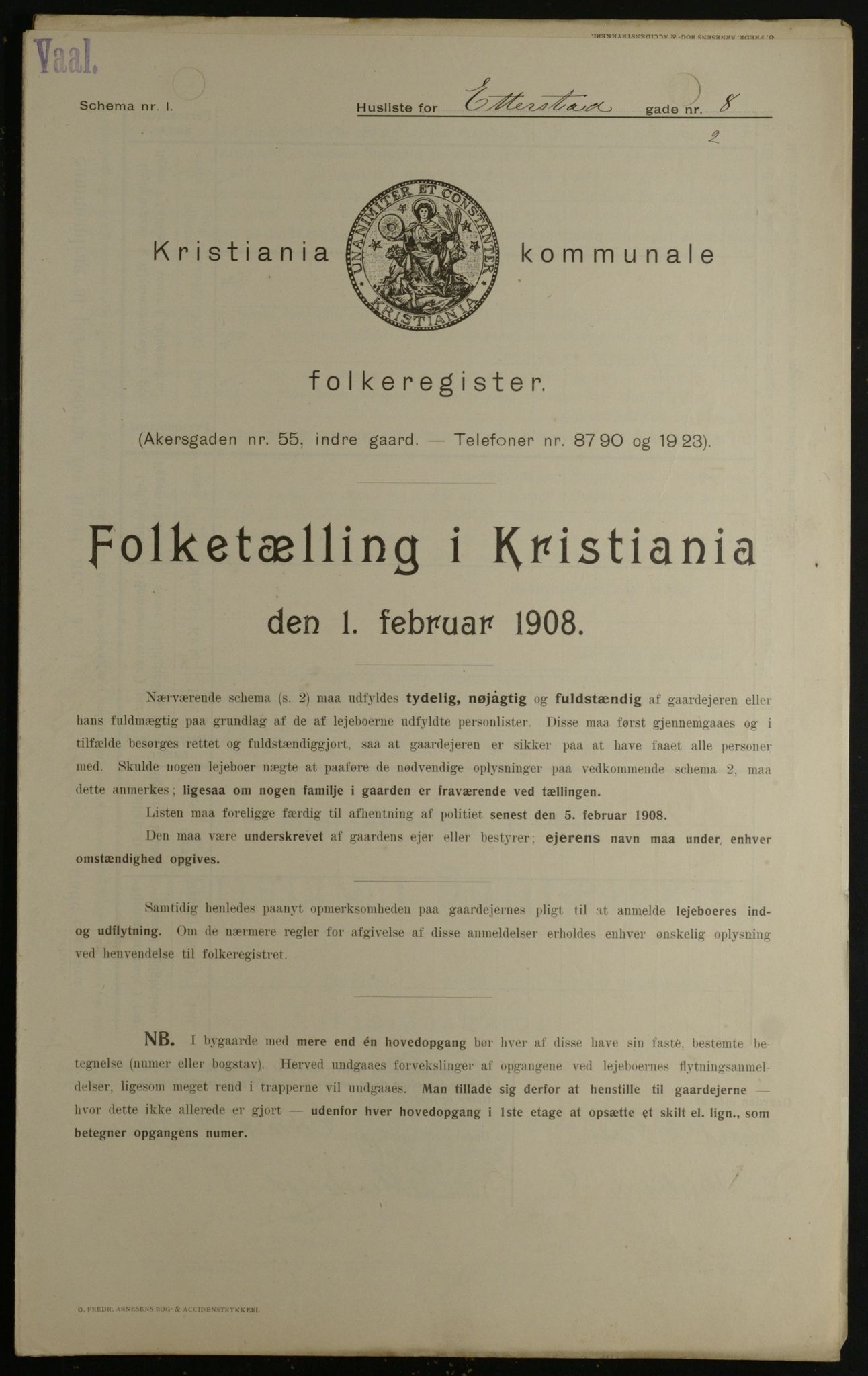 OBA, Municipal Census 1908 for Kristiania, 1908, p. 20367
