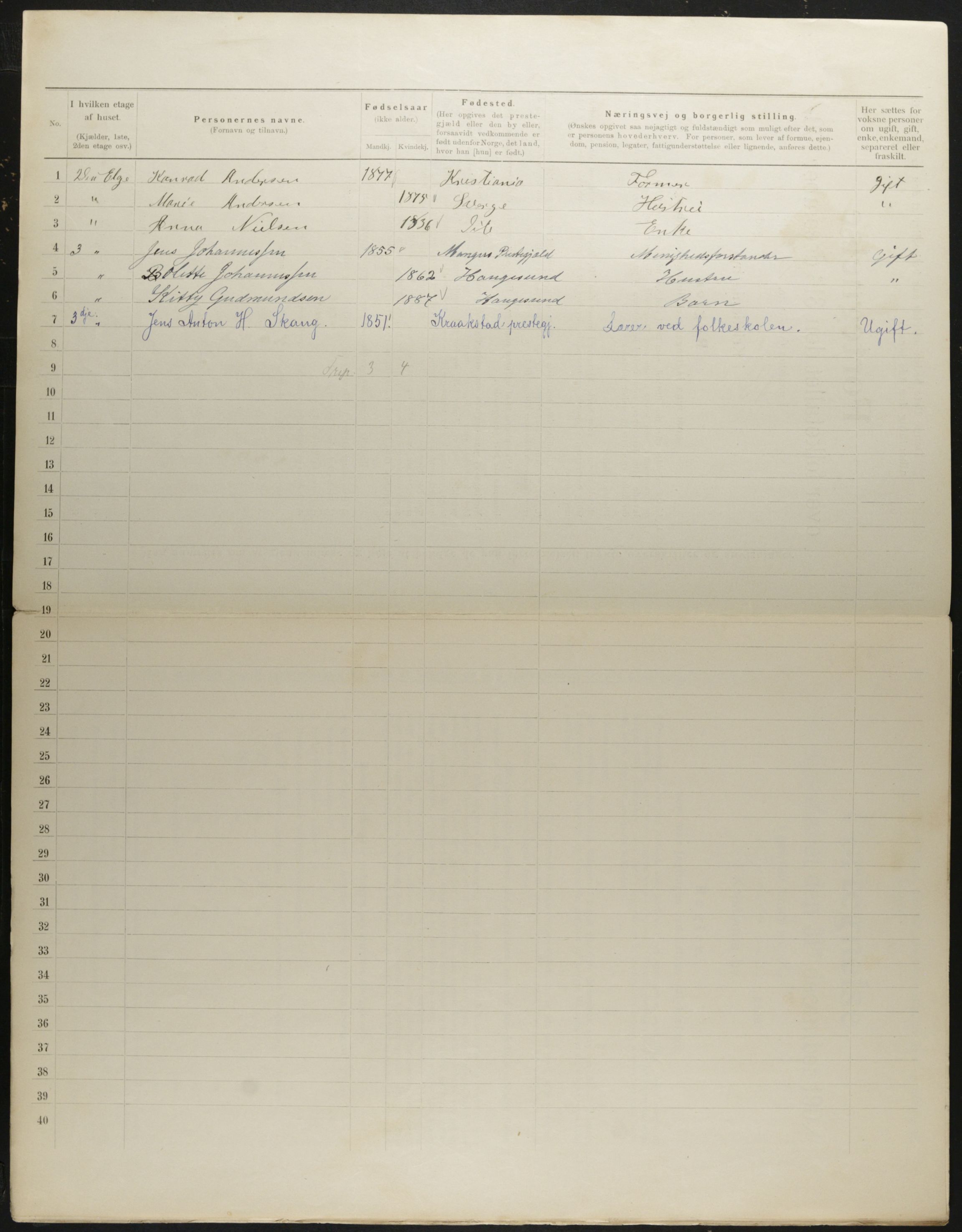 OBA, Municipal Census 1901 for Kristiania, 1901, p. 1084