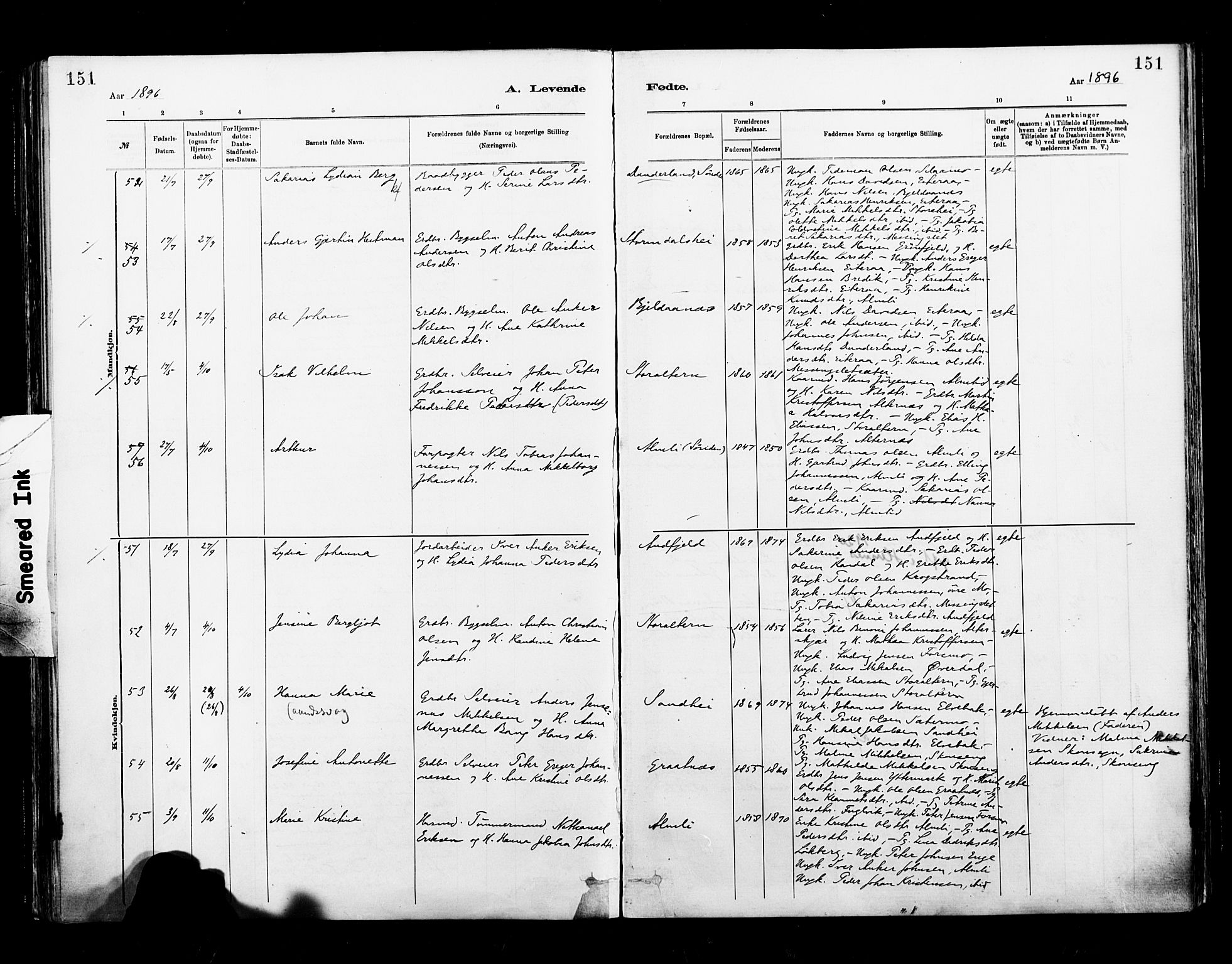 Ministerialprotokoller, klokkerbøker og fødselsregistre - Nordland, AV/SAT-A-1459/827/L0400: Parish register (official) no. 827A12, 1883-1903, p. 151