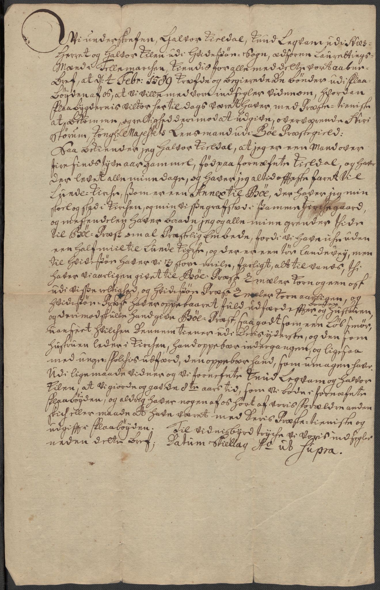 Riksarkivets diplomsamling, AV/RA-EA-5965/F15/L0027: Prestearkiv - Telemark, 1587-1738, p. 12