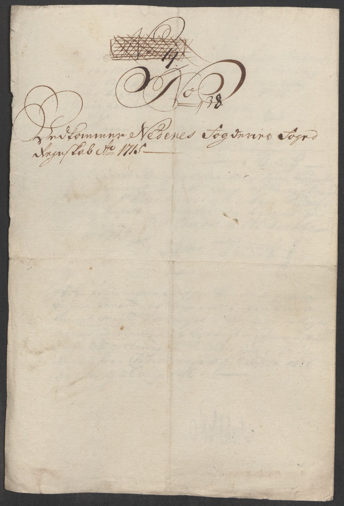 Rentekammeret inntil 1814, Reviderte regnskaper, Fogderegnskap, AV/RA-EA-4092/R39/L2323: Fogderegnskap Nedenes, 1715, p. 290