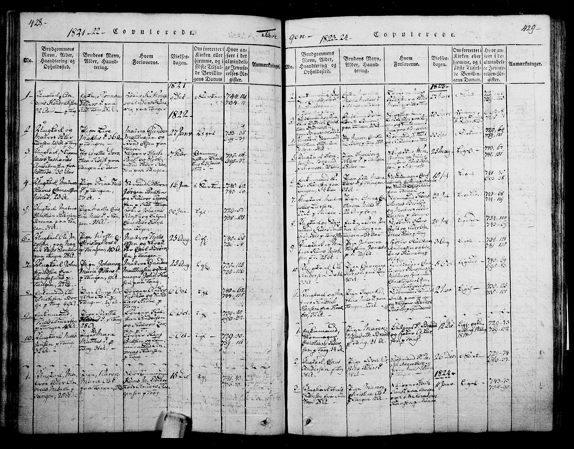 Skoger kirkebøker, SAKO/A-59/F/Fa/L0002: Parish register (official) no. I 2 /2, 1814-1842, p. 428-429