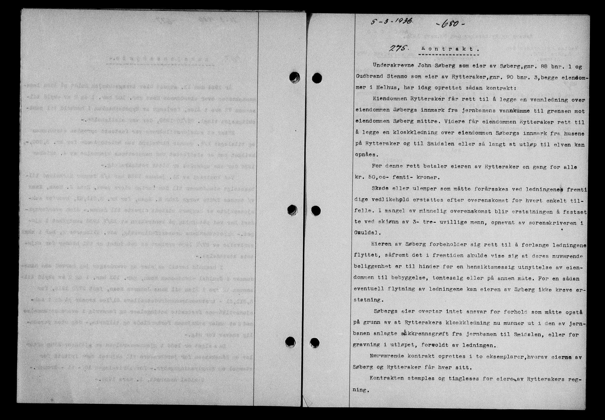 Gauldal sorenskriveri, SAT/A-0014/1/2/2C/L0045: Mortgage book no. 47-49, 1935-1936, Deed date: 05.03.1936